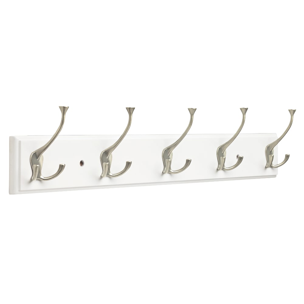 Style Selections 4-Hook 18.11-in x 2.76-in H White Decorative Wall Hook  (35-lb Capacity) in the Decorative Wall Hooks department at