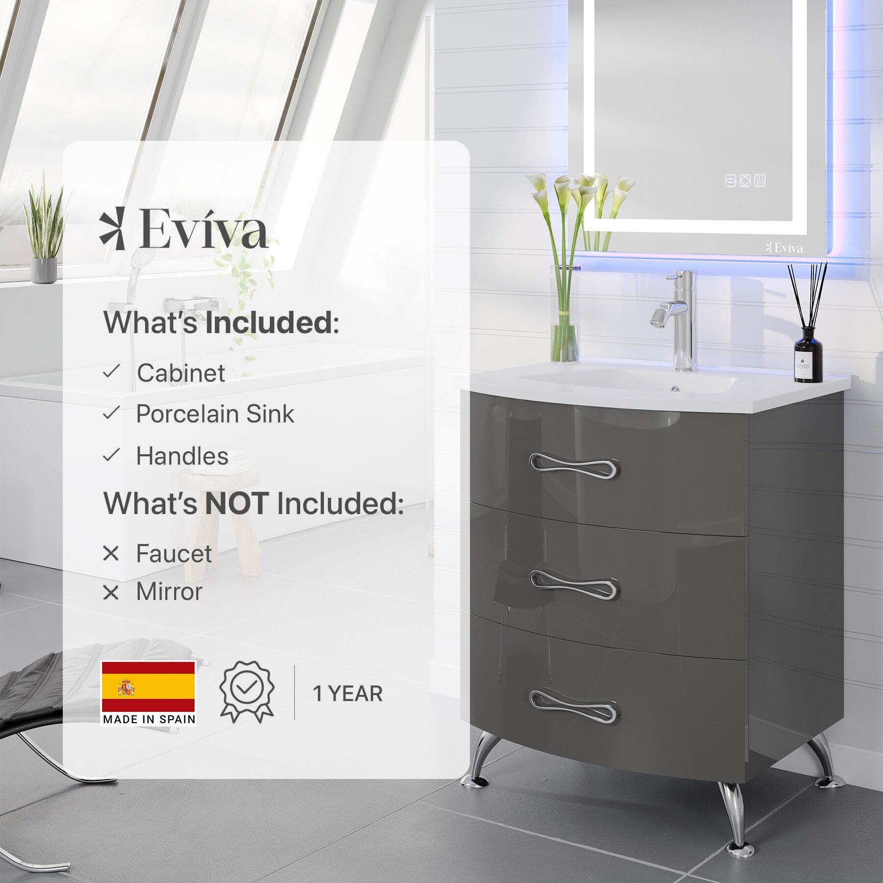 Eviva EVVN567-24GR-FS Bath-Vanity-Combo - View #9