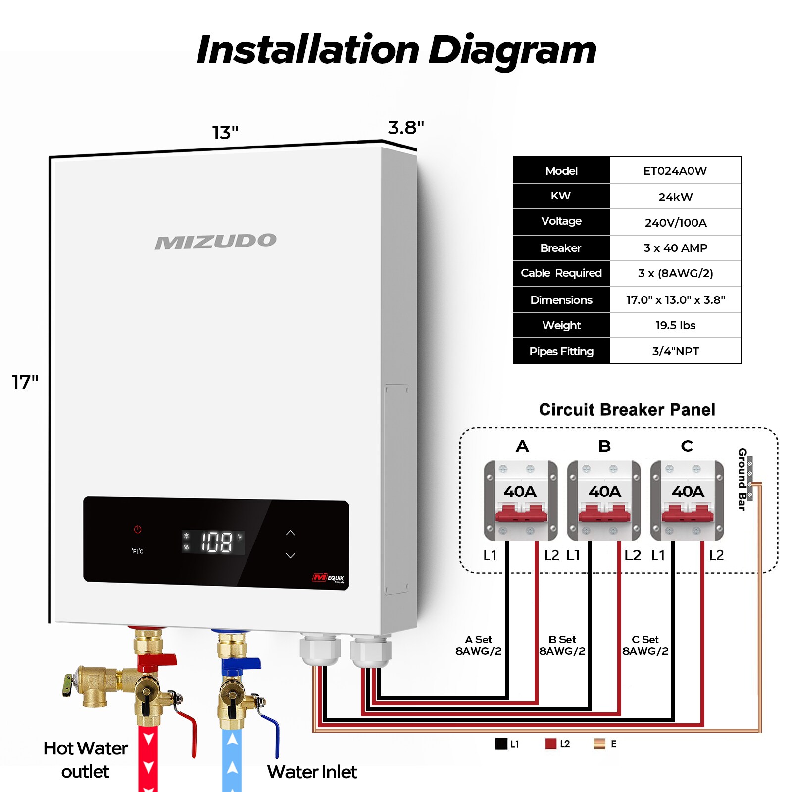 Mizudo ET024A0W Gas-Water-Heaters - View #2