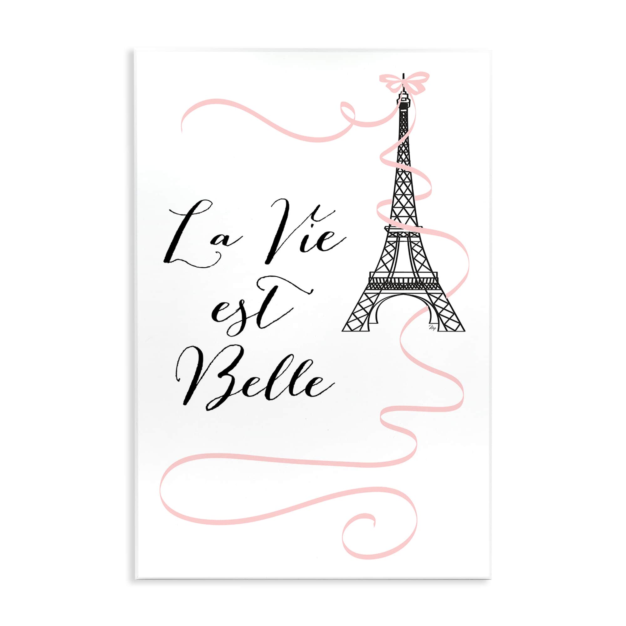 Stupell Industries Life Is Beautiful French Phrase Wall Plaque Art By ...