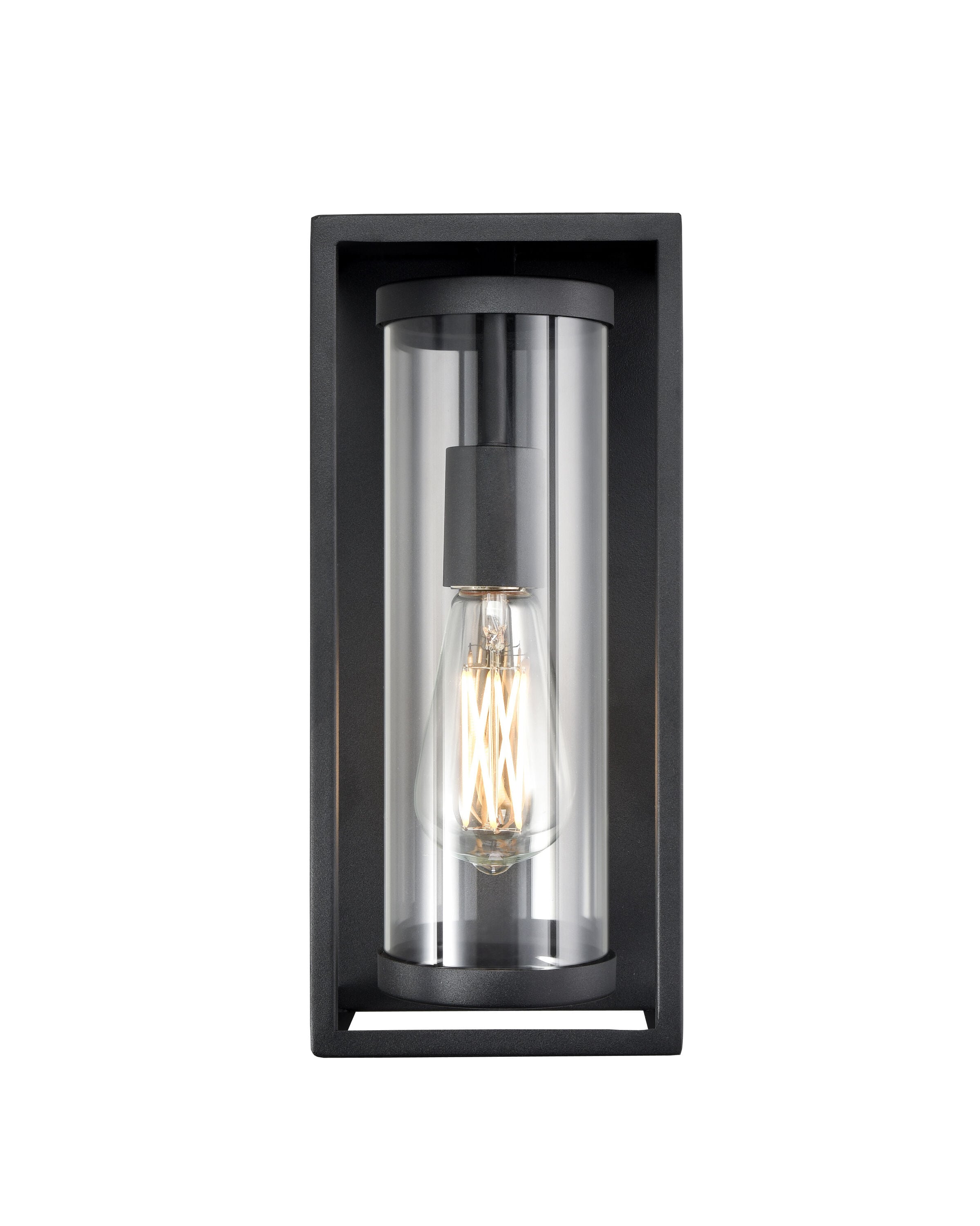 Millennium Lighting 91601-TBK Caleb 1 -Light 12.5-in H Matte Black Hardwired Outdoor Wall Light