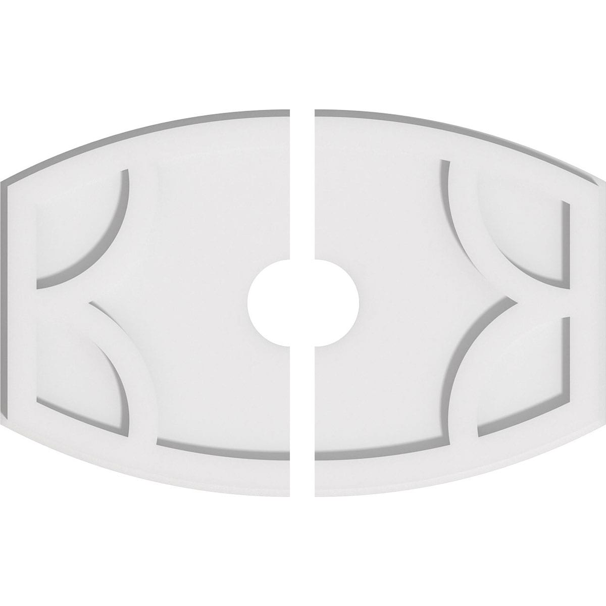 Ekena Millwork CMP20X13KY2-03000 Kailey 20-in W x 13.375-in L Contemporary White PVC Split Ceiling Medallion