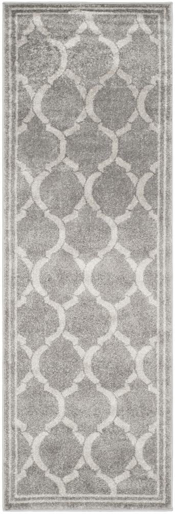 Safavieh AMT415C-27 Tilles 2 x 7 (ft) Loomed Polypropylene Gray/Light Gray Rectangular Indoor/Outdoor Trellis Runner rug