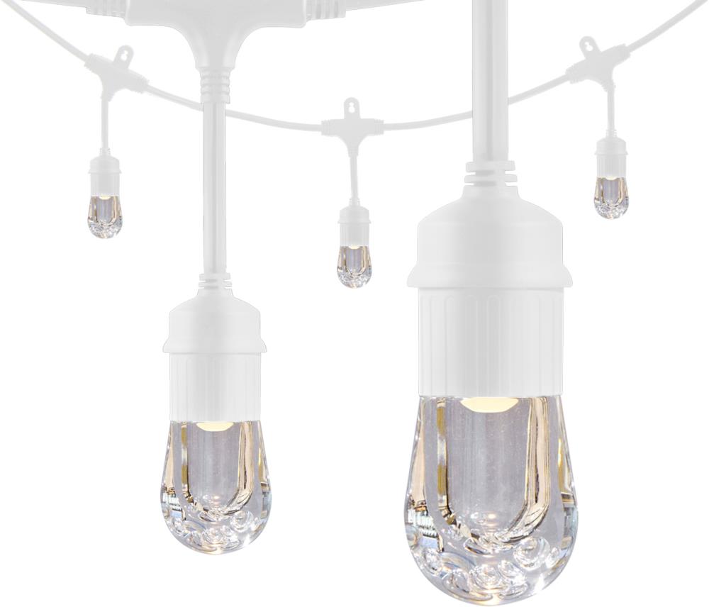Enbrighten 24-Feet Plug-in White Indoor/Outdoor String Light with 12 White -Light LED Edison Bulbs