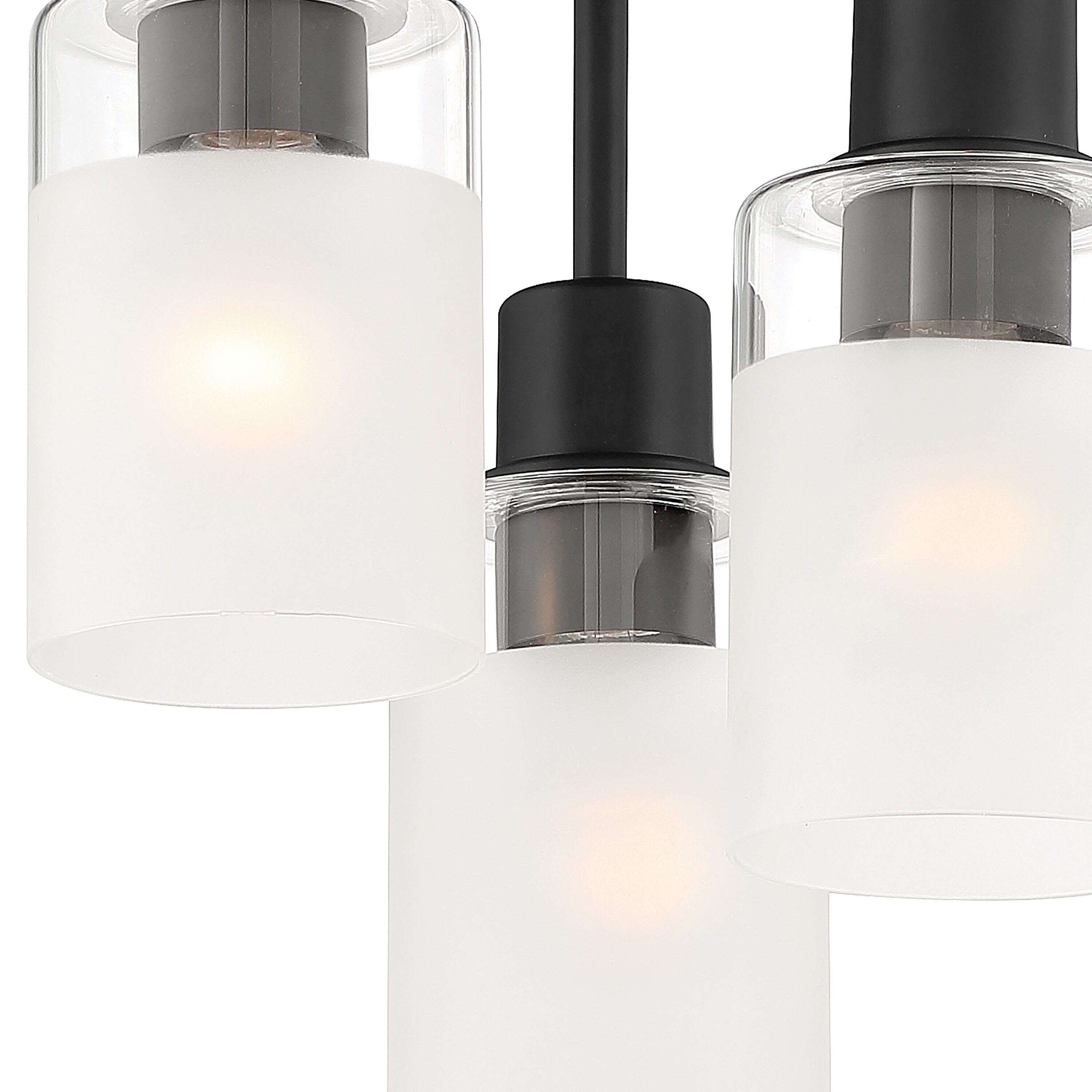 Cedar Lane 11" Matte Black Semi-Flush Ceiling Light with Glass Accents