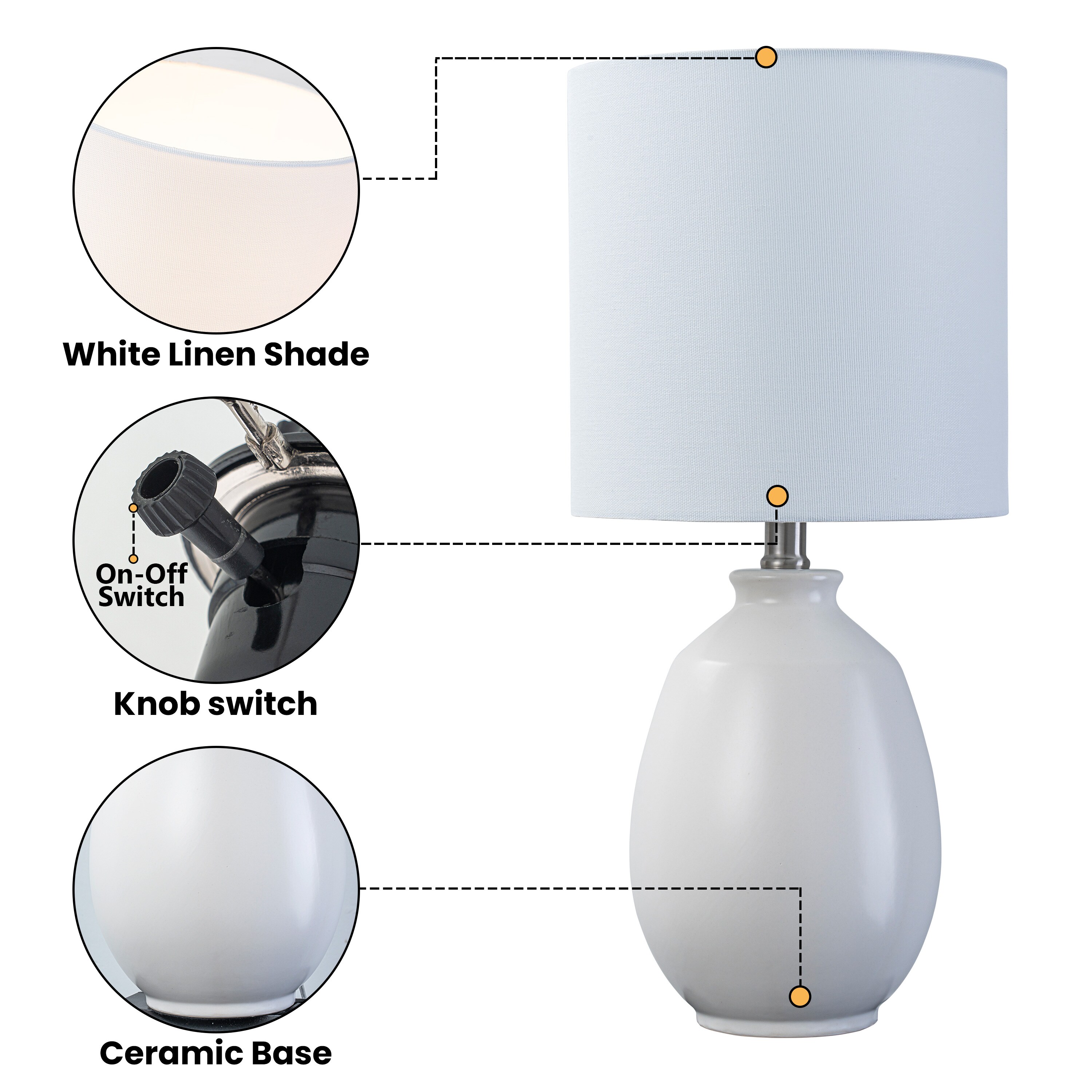 C Cattleya LCA2644-TWH Table-Lamps - View #3