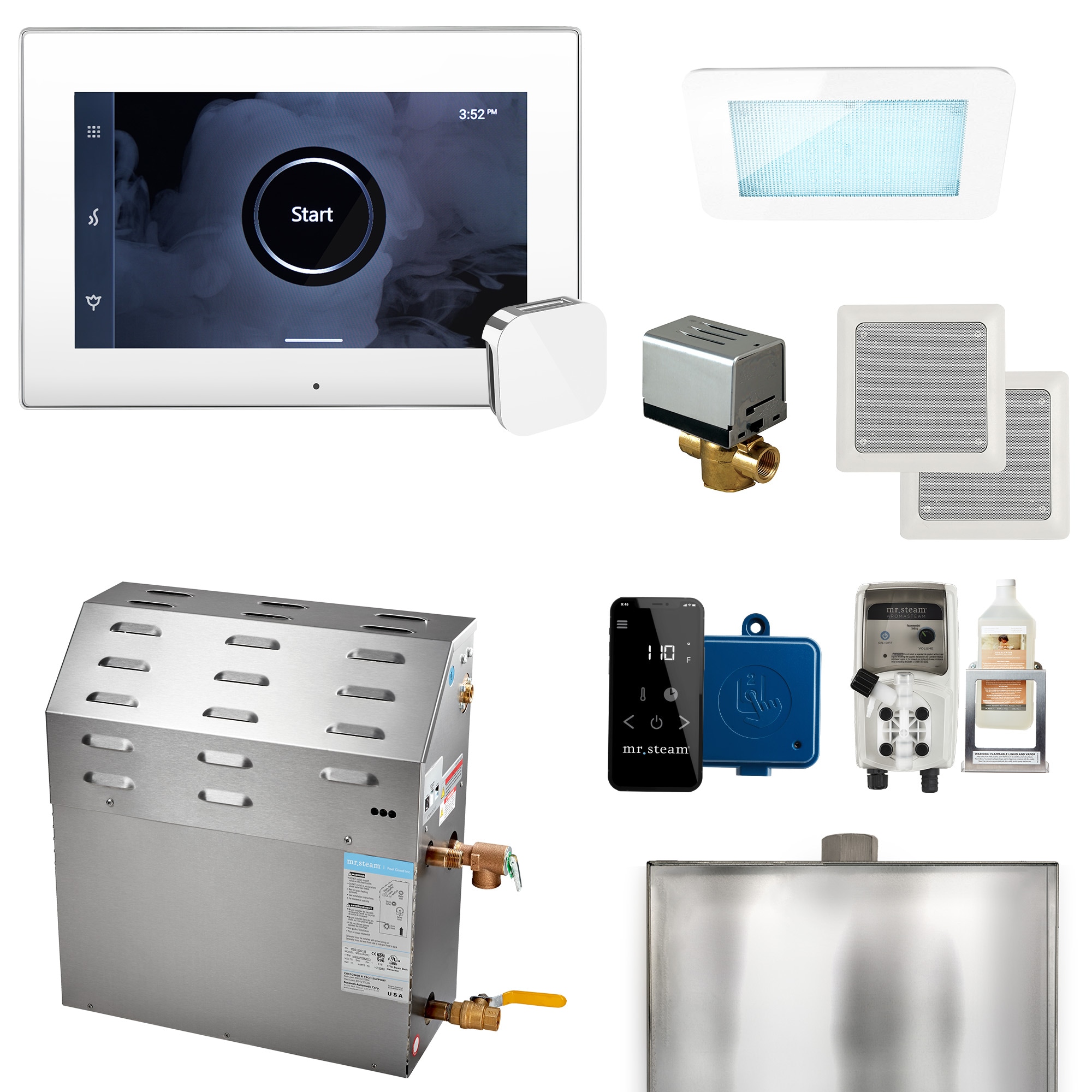 Mr. Steam 12C1ANABBFJ 12000-watt White Polished Chrome Steam Generator Control Kit