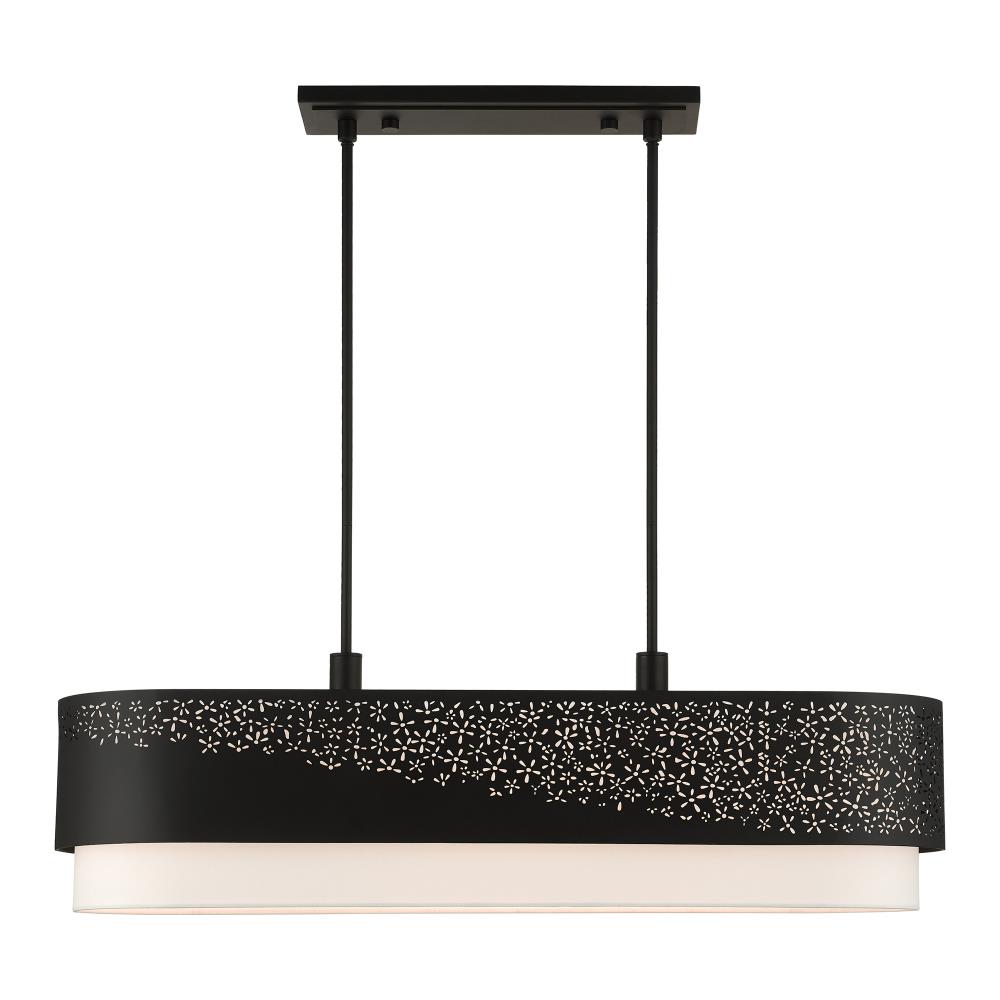Livex Lighting 46258-04 Noria 6 -Light Matte Black Transitional For Use in Bathrooms, Bedrooms, Dining Rooms, Foyers, Kitchens, Living Rooms Chandelier