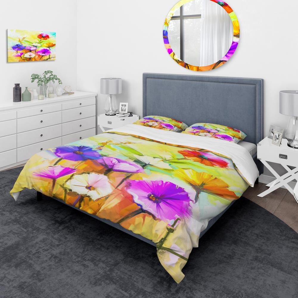Designart BED14140-K 3 -Piece Yellow King Duvet cover Set