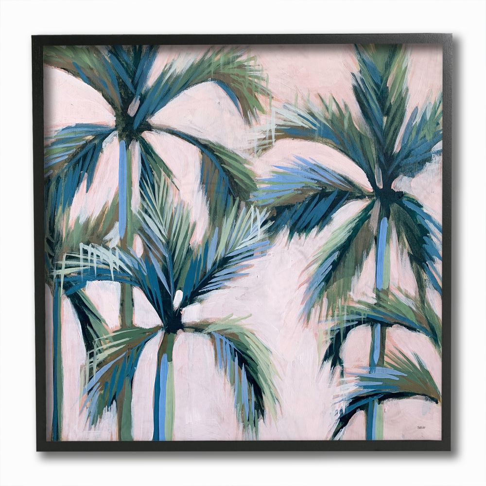 Stupell Industries Abstract Palm Trees Green Pink Painting Shelby ...