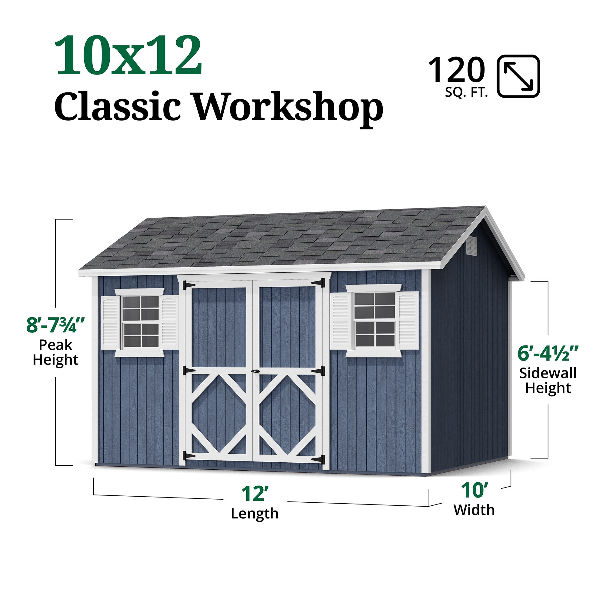 Little Cottage Co 10X12 CWS-PC Wood-Storage-Buildings - View #3