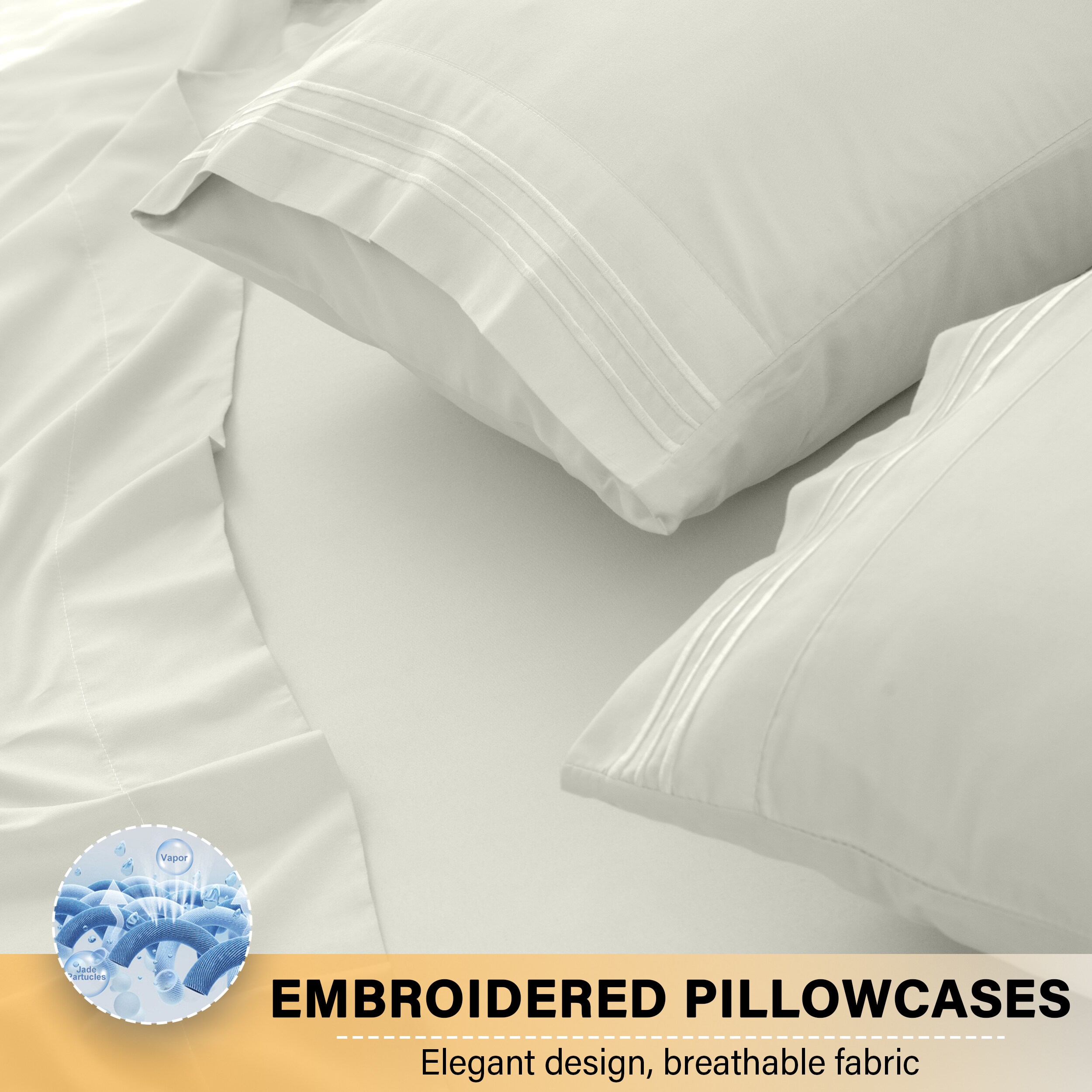 Lux Decor Collection 4PC PSHT T OFF WHT Sheet-Sets - View #4
