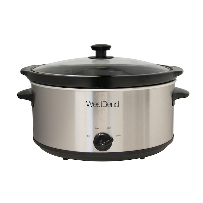 West Bend 6-Quart Stainless Steel Oval Slow Cooker in the Slow Cookers  department at