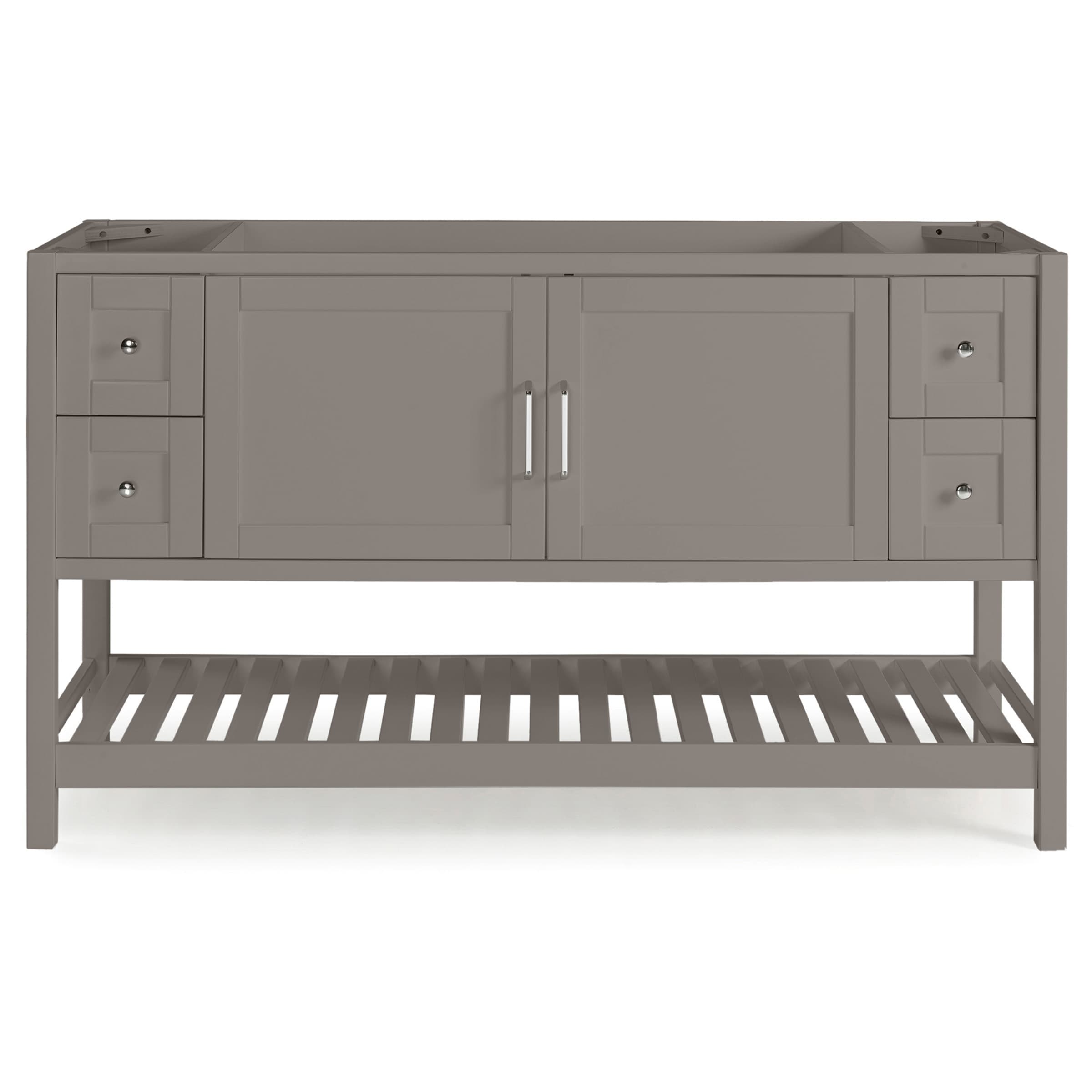 Alaterre Furniture AVAN6040AA Bennet Assembly Required 60-in Gray Bathroom Vanity Base Cabinet without Top