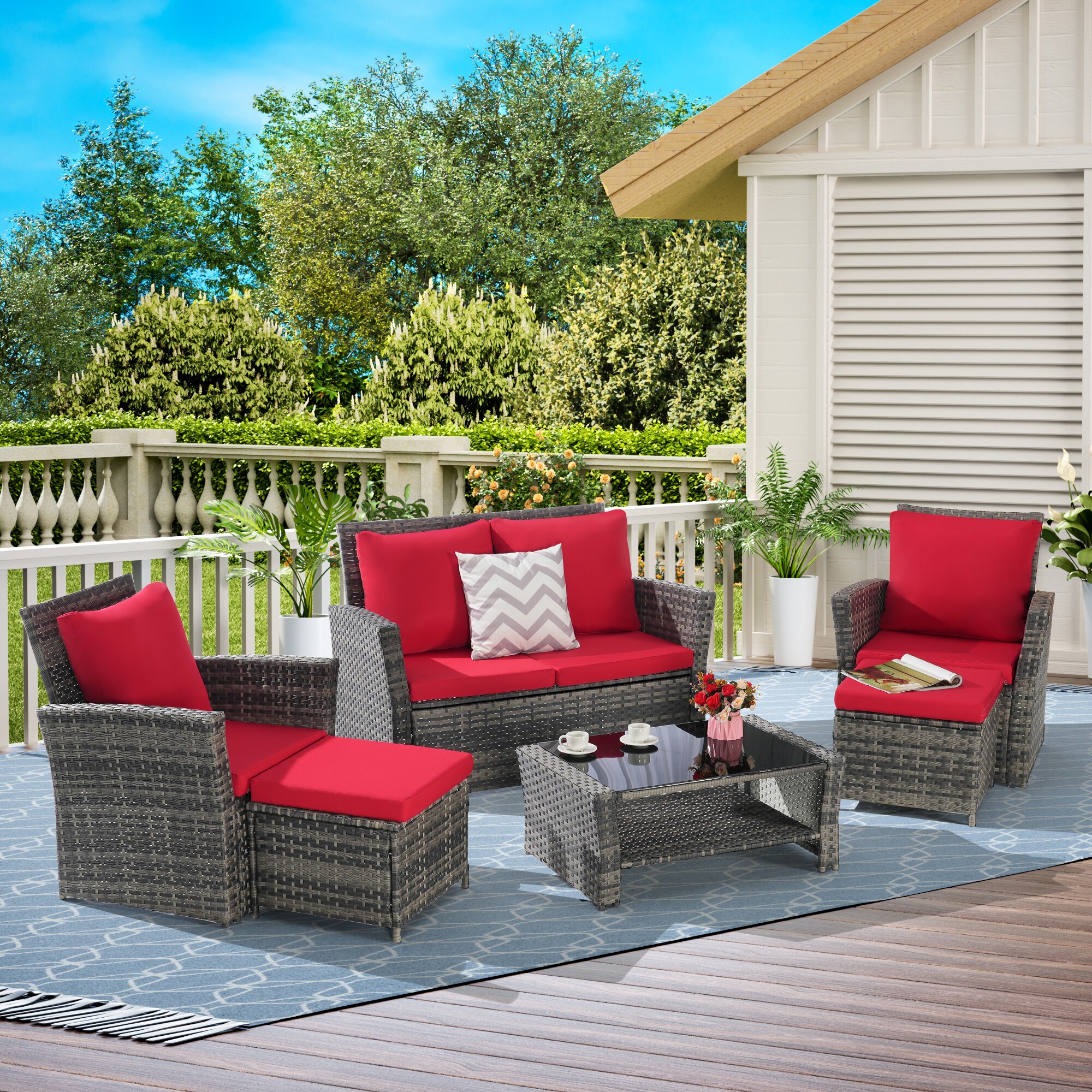 SINOFURN SYB670038RD Patio-Conversation-Sets - View #2
