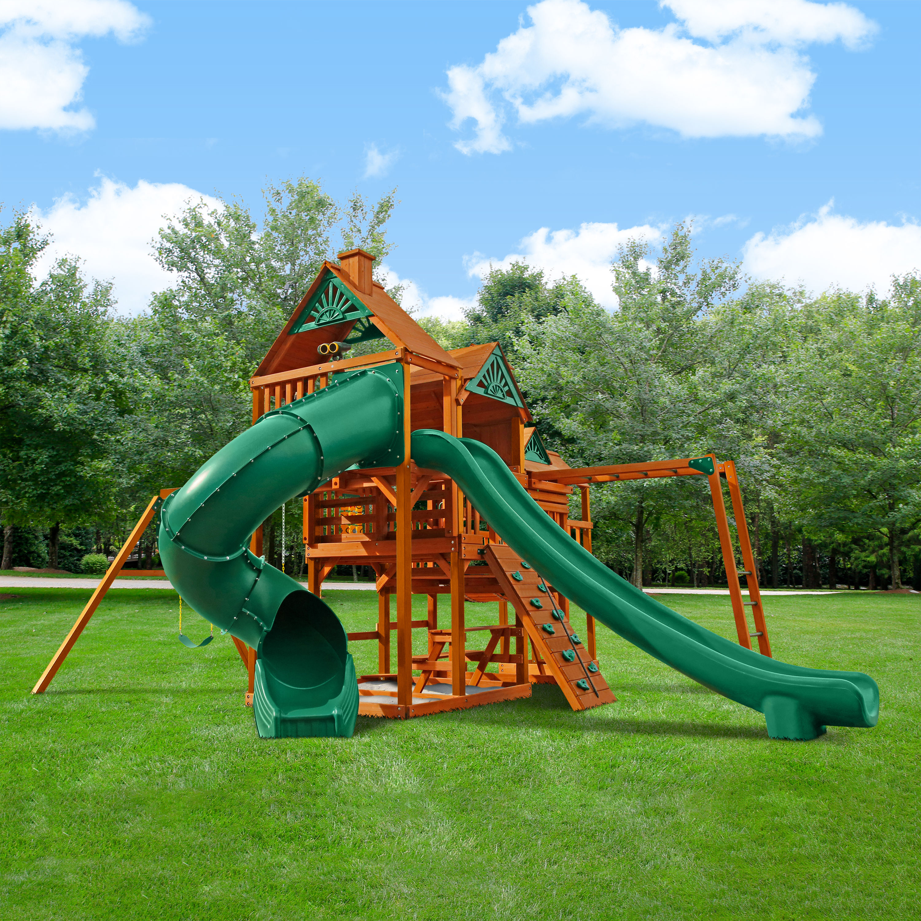 Gorilla Playsets Empire Extreme Swing Set Residential Wood Playset at  Lowes.com