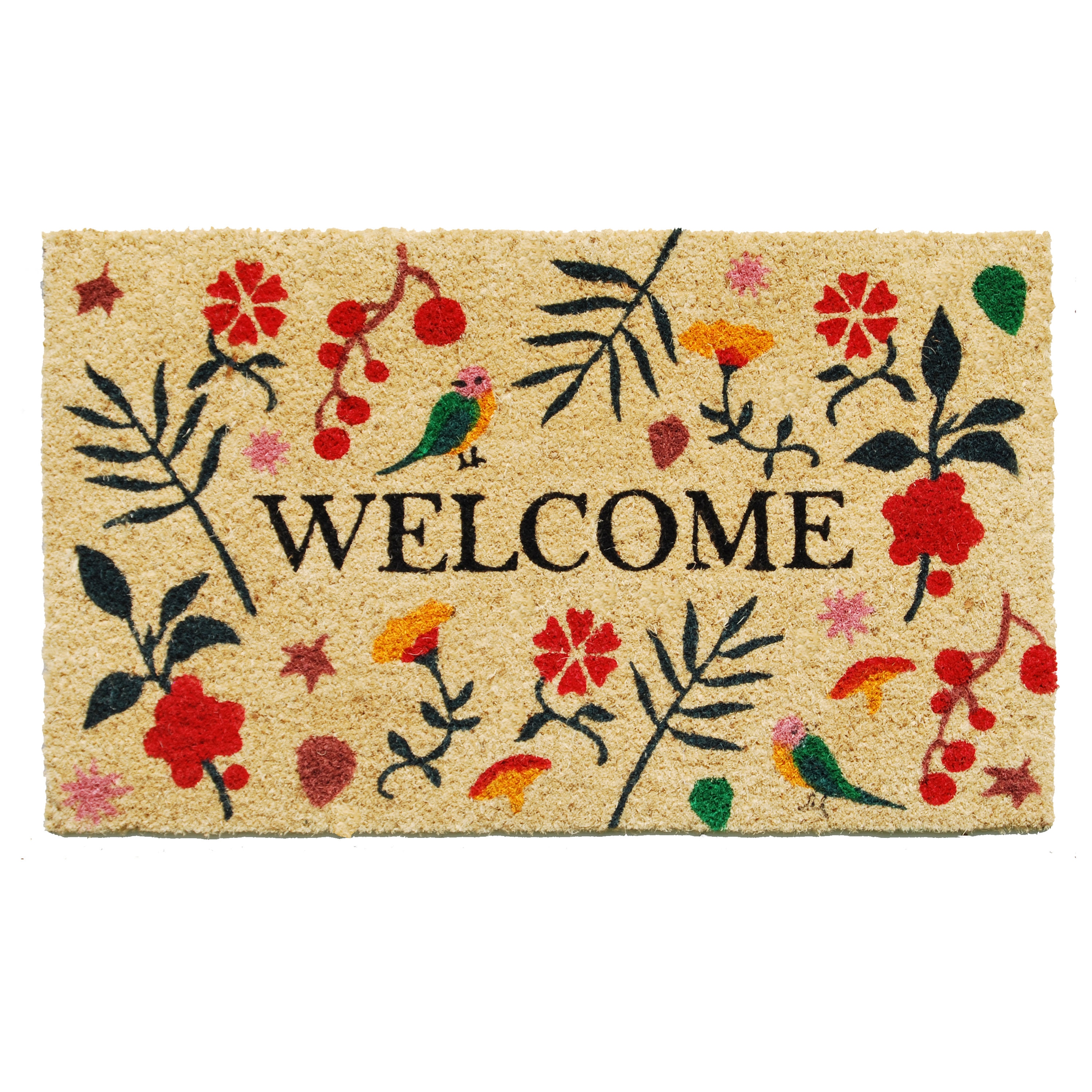 Callowaymills 122031729 Bliss Welcome Coir/Vinyl Rectangular Indoor or outdoor Decorative Spring Door mat