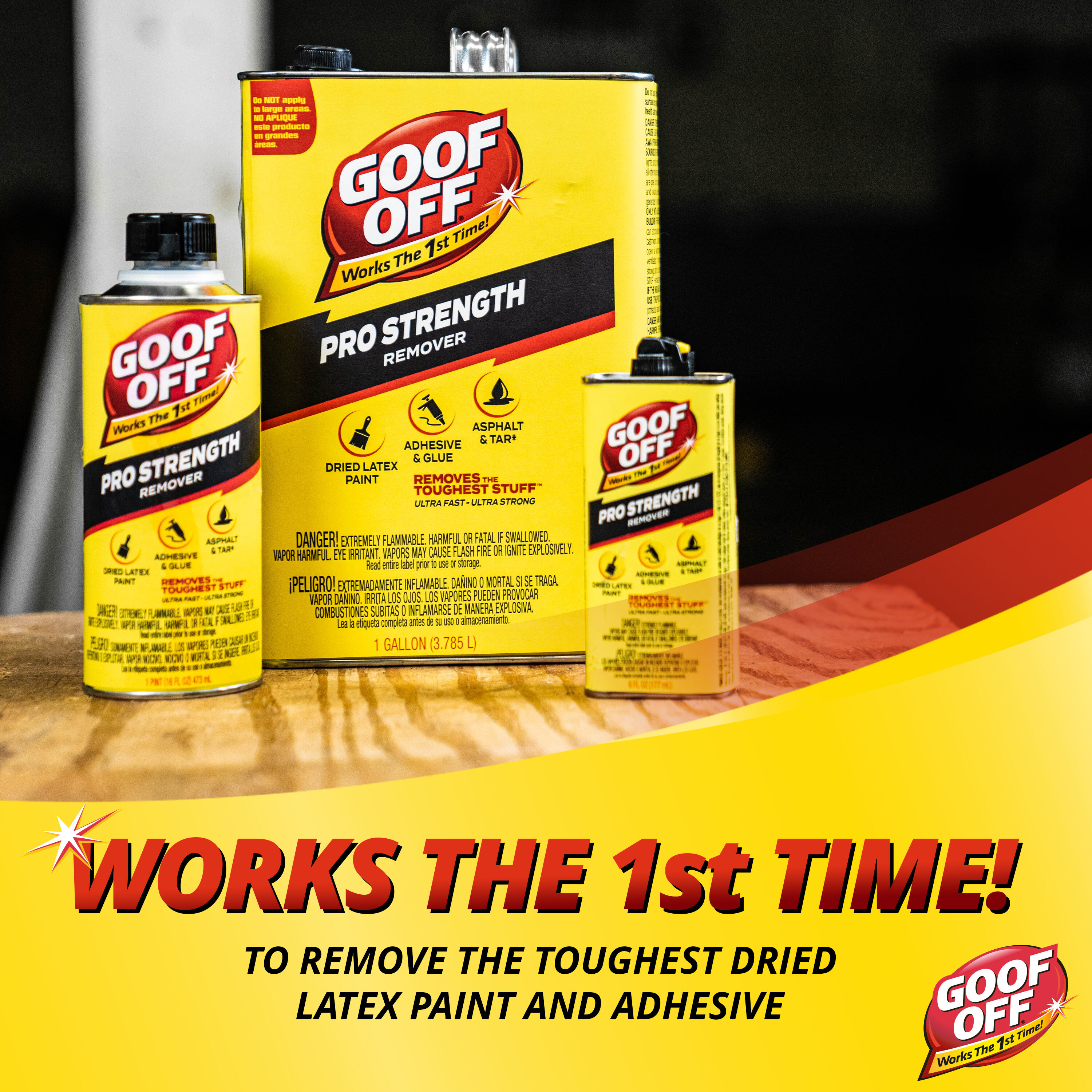 Goof Off Fast-Acting Liquid Adhesive Remover - Removes Dried Latex Paint &  Tough Adhesives - Pour Bottle - Ideal for Baseboards, Wood, Metal, Glass &  More in the Adhesive Removers department at
