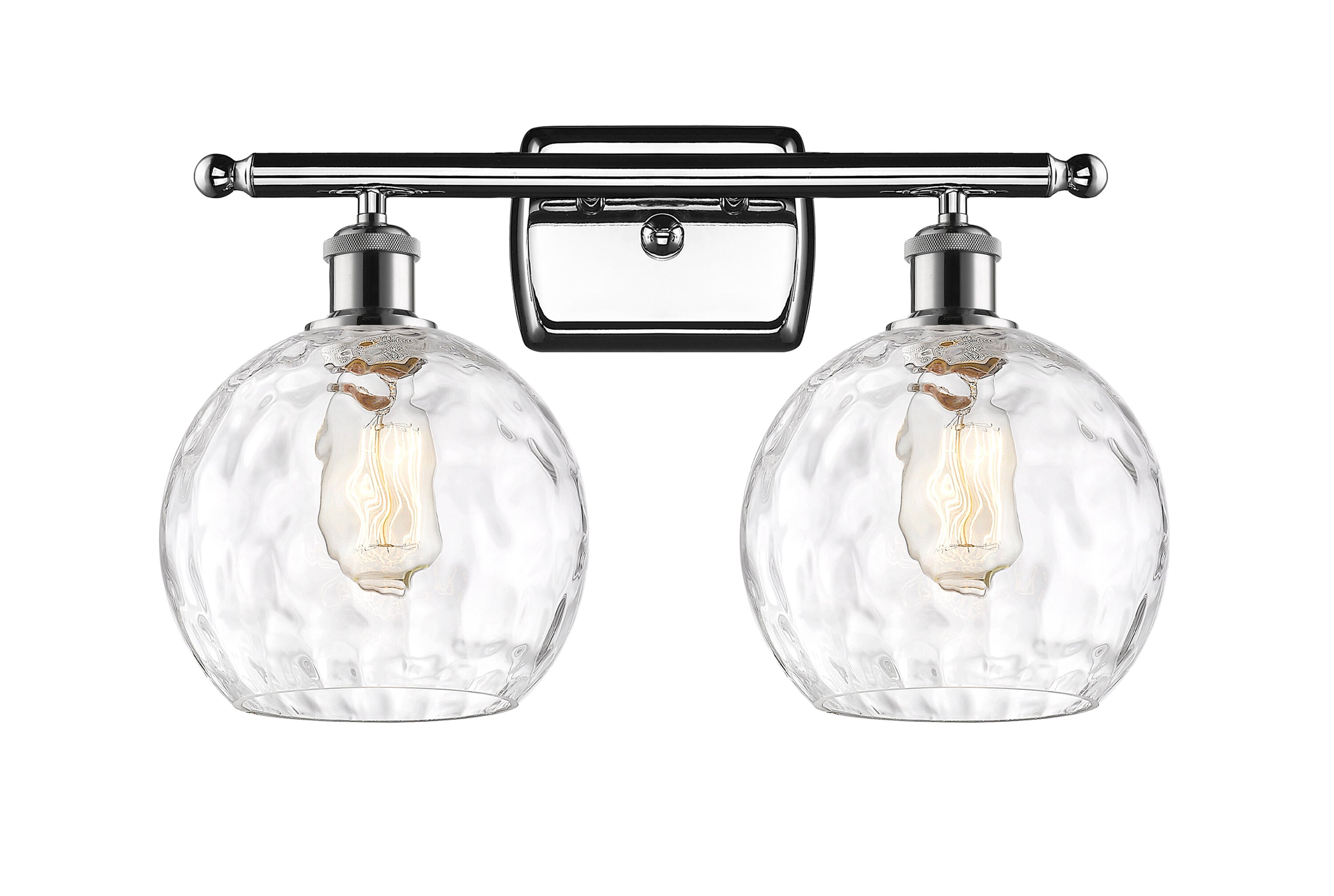 Innovations Lighting 516-2W-PC-G1215-8 Athens Water Glass 18-in 2 -Light Polished Chrome Industrial Vanity light bar