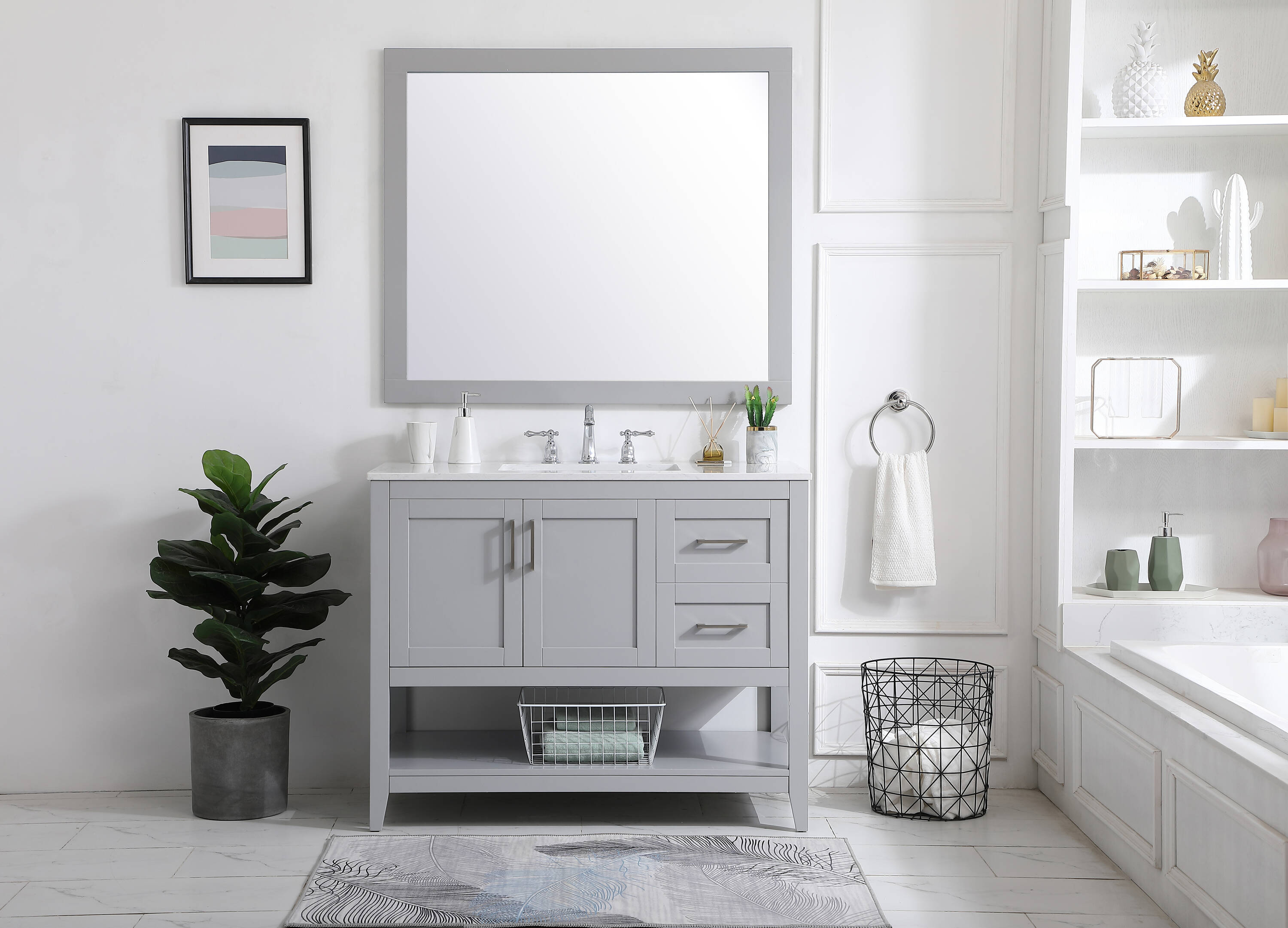 Elegant Decor FI48042GR Bath-Vanity-Combo - View #9