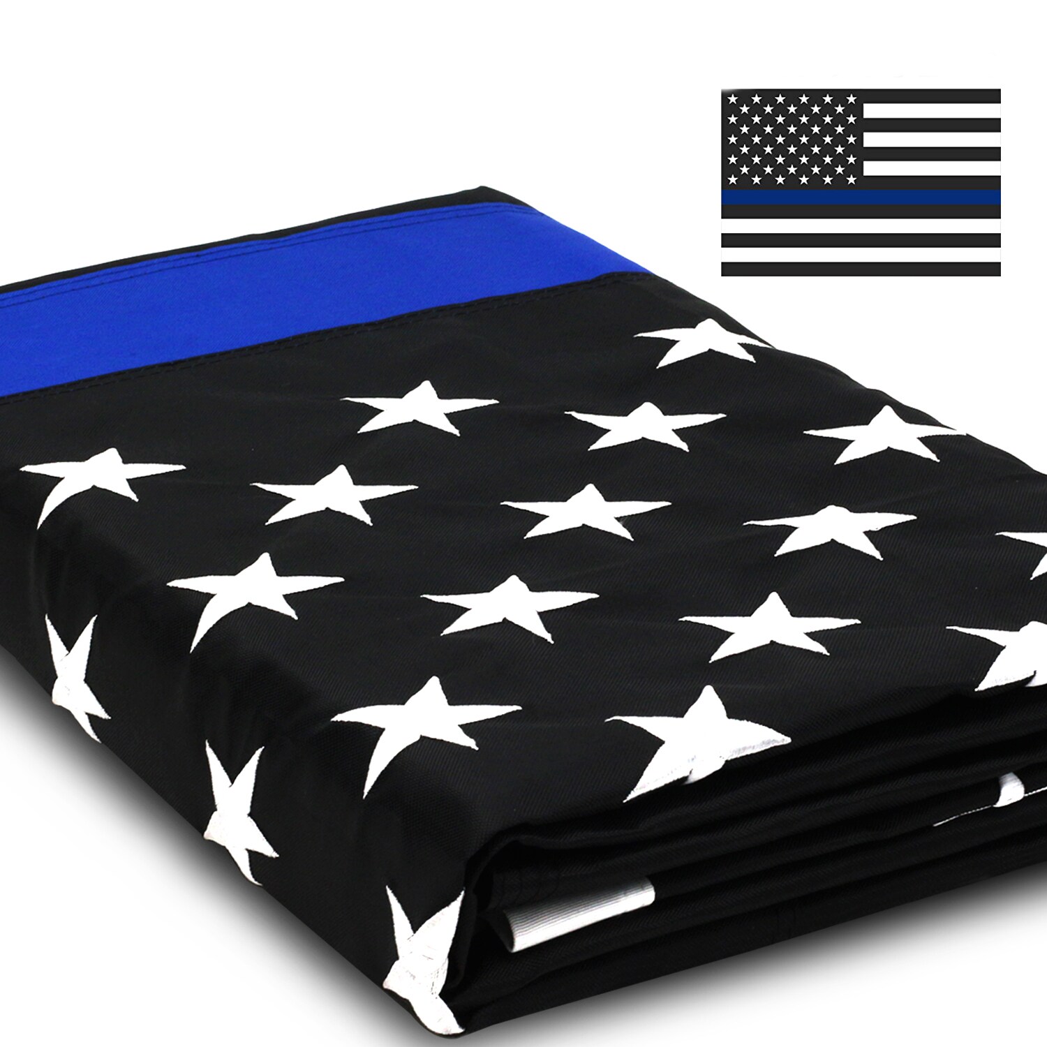 USA American Police Thin Blue Line Flags 4"x6" Desk Set Table Black Base 