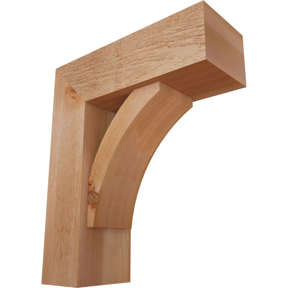 Ekena Millwork 1463871 Thorton Block Rough Sawn Bracket with Offset Brace Western Red Cedar Wood Standard Bracket