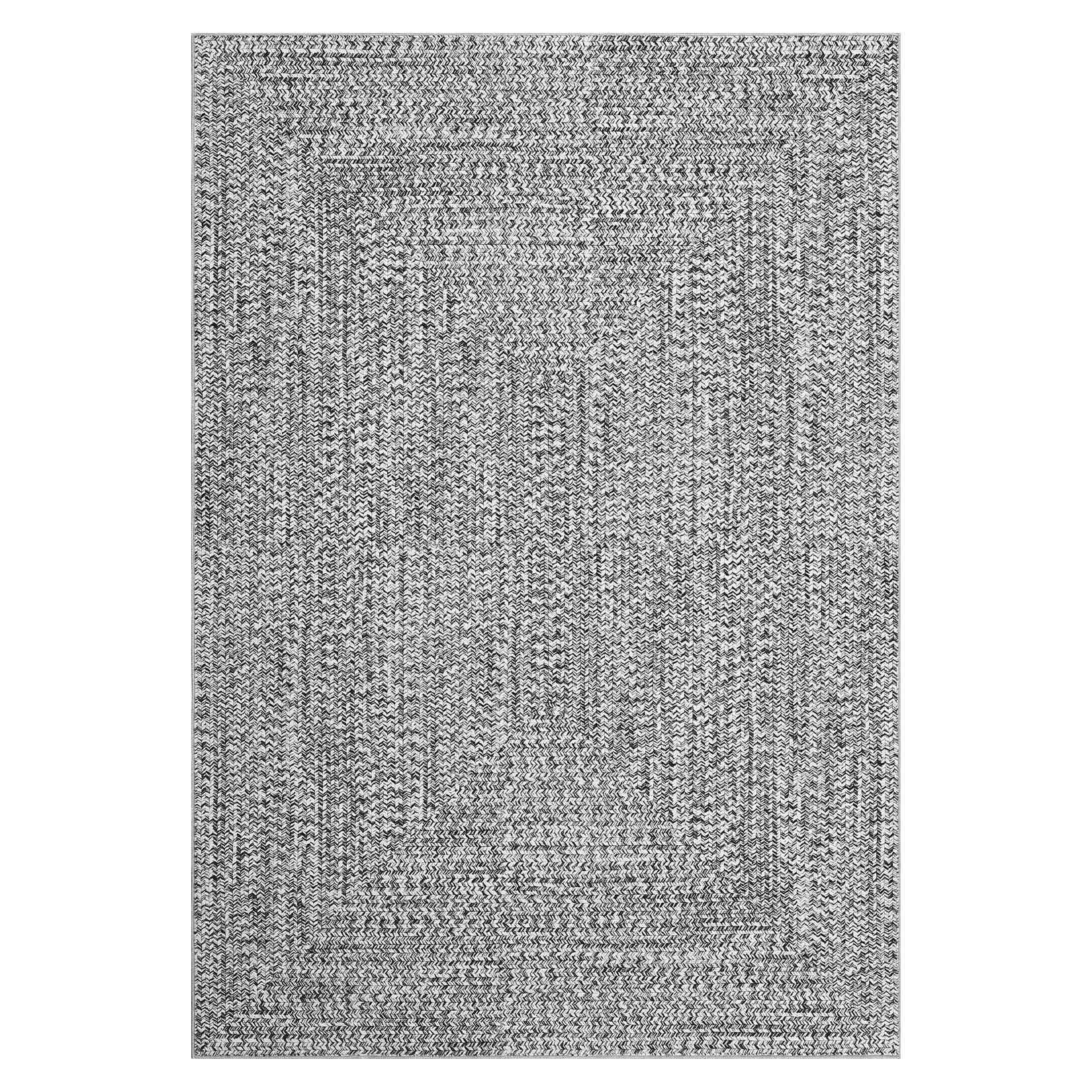 WhizMax SUNNY-PHO-16JH6NRH 2 x 6 ft Polyester Grey Rectangular Laundry Hallway Entryway Bathroom Kitchen Solid Modern Machine Washable Runner Rug