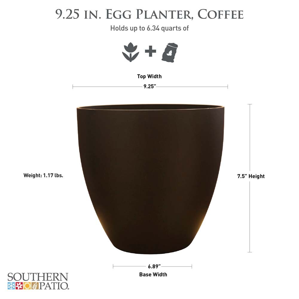 Medium Coffee Resin Egg-Shaped Indoor/Outdoor Planter