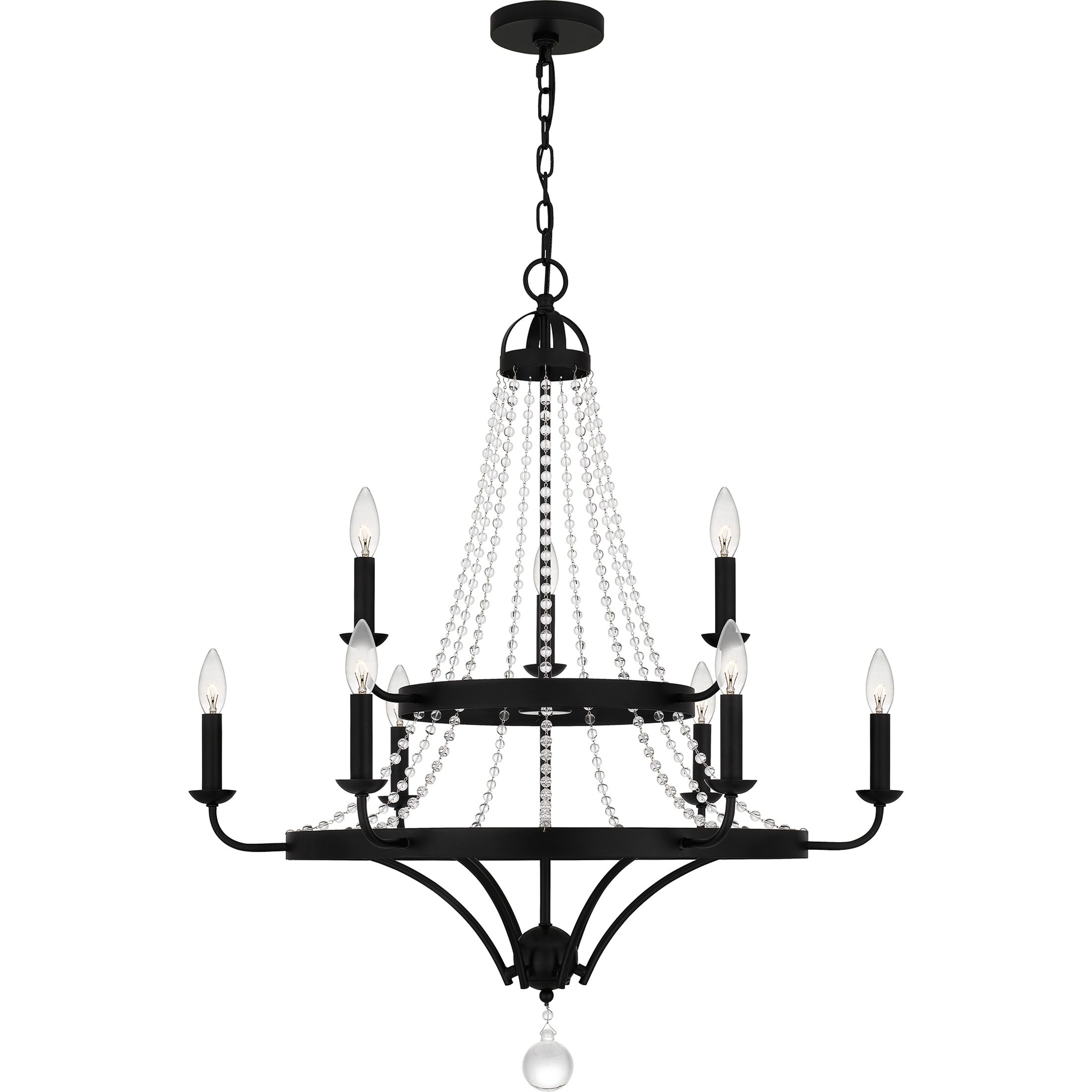 Quoizel Adelaide 9-Light Matte Black Transitional Damp Rated Chandelier ...