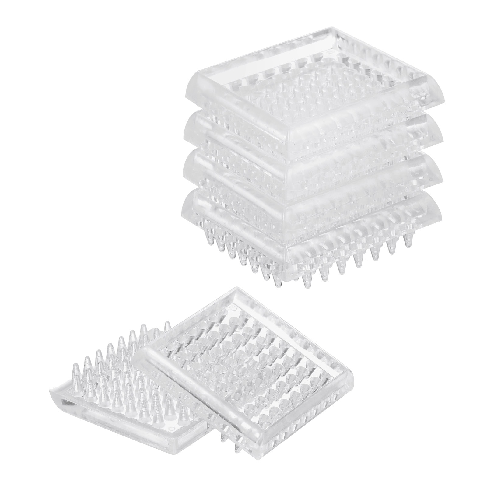 Unique Bargains 8pcs Carpet Protectors Spiked Caster Cups 1.89inch Square Spiked Furniture Cup Furniture Carpet Protectors for Furniture Legs Table Chair Sofa