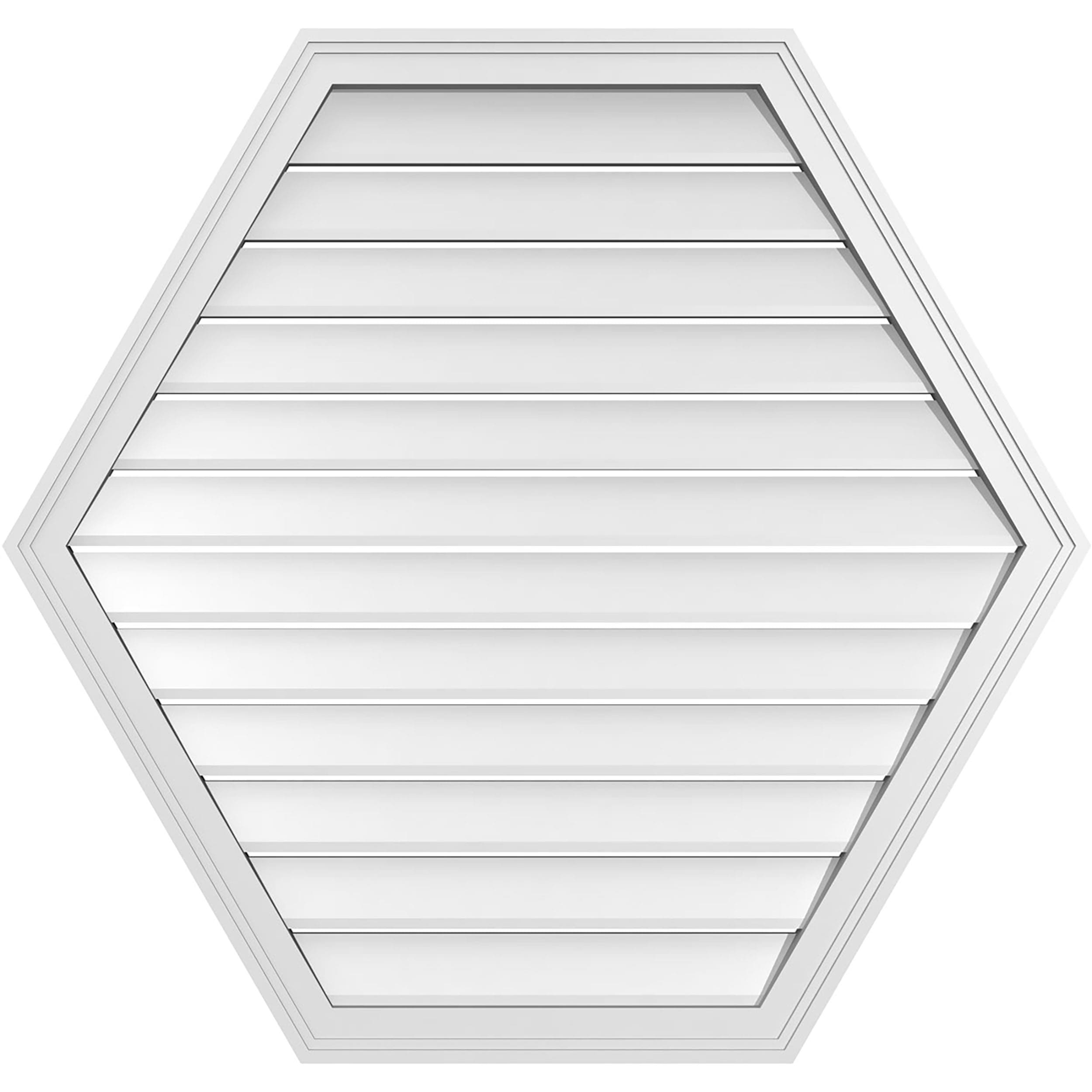 Ekena Millwork GVPHP40X3802SF 40-Inches x 38-Inches Off-white Peaked PVC Gable Louver Vent