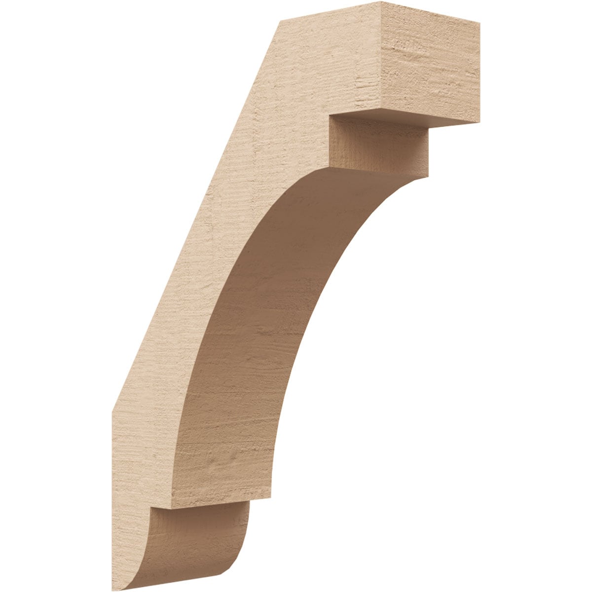 Ekena Millwork BRCUR03X08X12ASPRCPR 3-in x 12-in x 8-in Primed Urethane Aspen Rough Cedar Woodgrain TimberThane Knee Brace