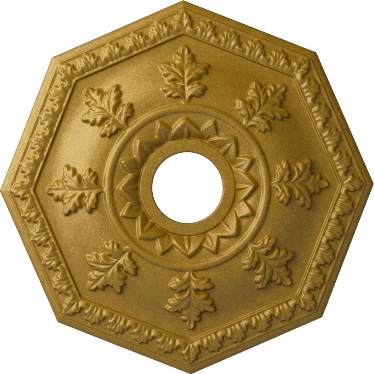 Ekena Millwork CM18NTPGS Nottingham 18-in W x 18-in L Painted Pharaohs Gold Polyurethane Whole Ceiling Medallion