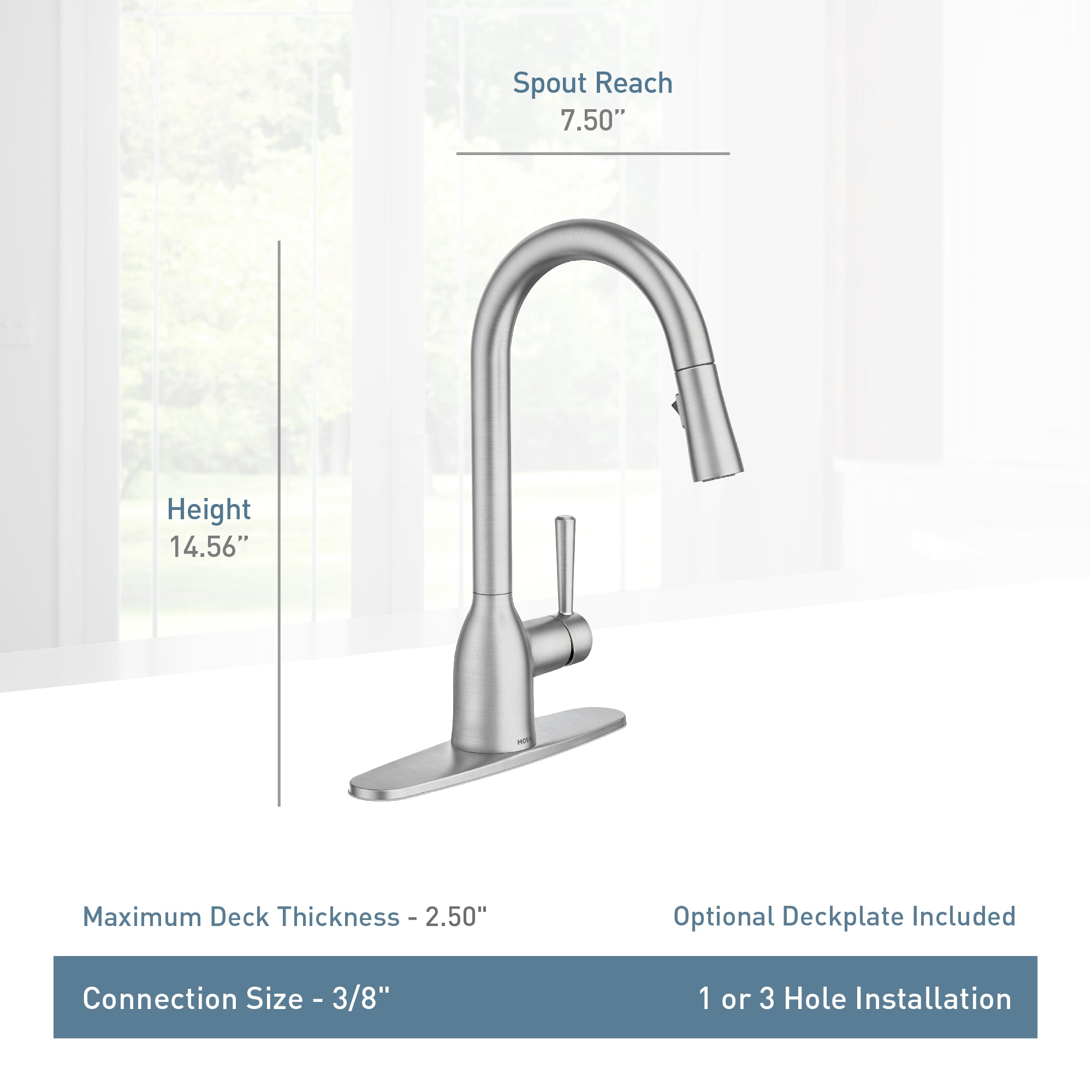 Moen Adler Mediterranean Bronze Single Handle Pull Down Kitchen Faucet With Sprayer Function 3381