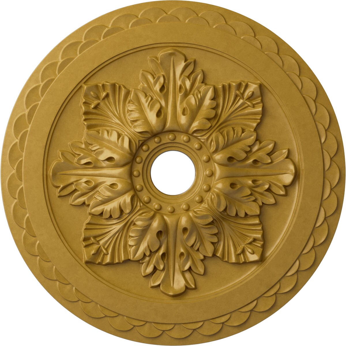 Ekena Millwork CM23BOIGS Bordeaux Deluxe 23.625-in W x 23.625-in L Painted Iridescent Gold Polyurethane Whole Ceiling Medallion