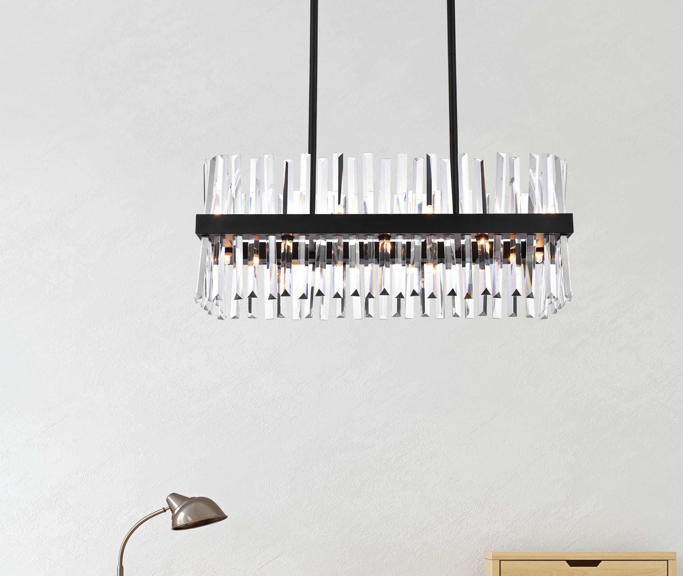 Serephina 16-Light Black Crystal Chandelier with Royal Cut Prisms