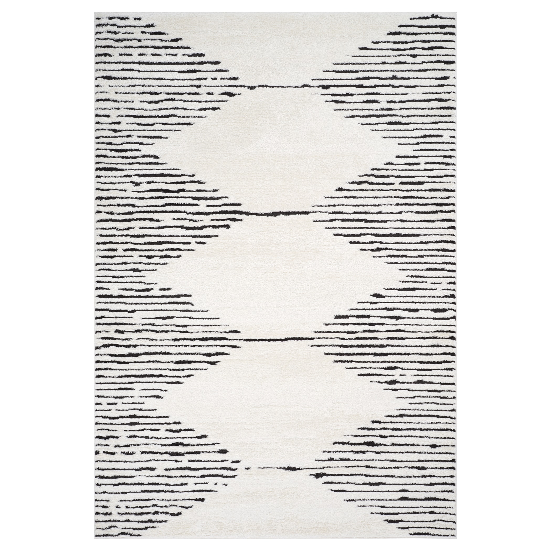Amer Rugs MNT23656 4 x 6 (ft) Polypropylene White Rectangular Indoor Moroccan Area rug