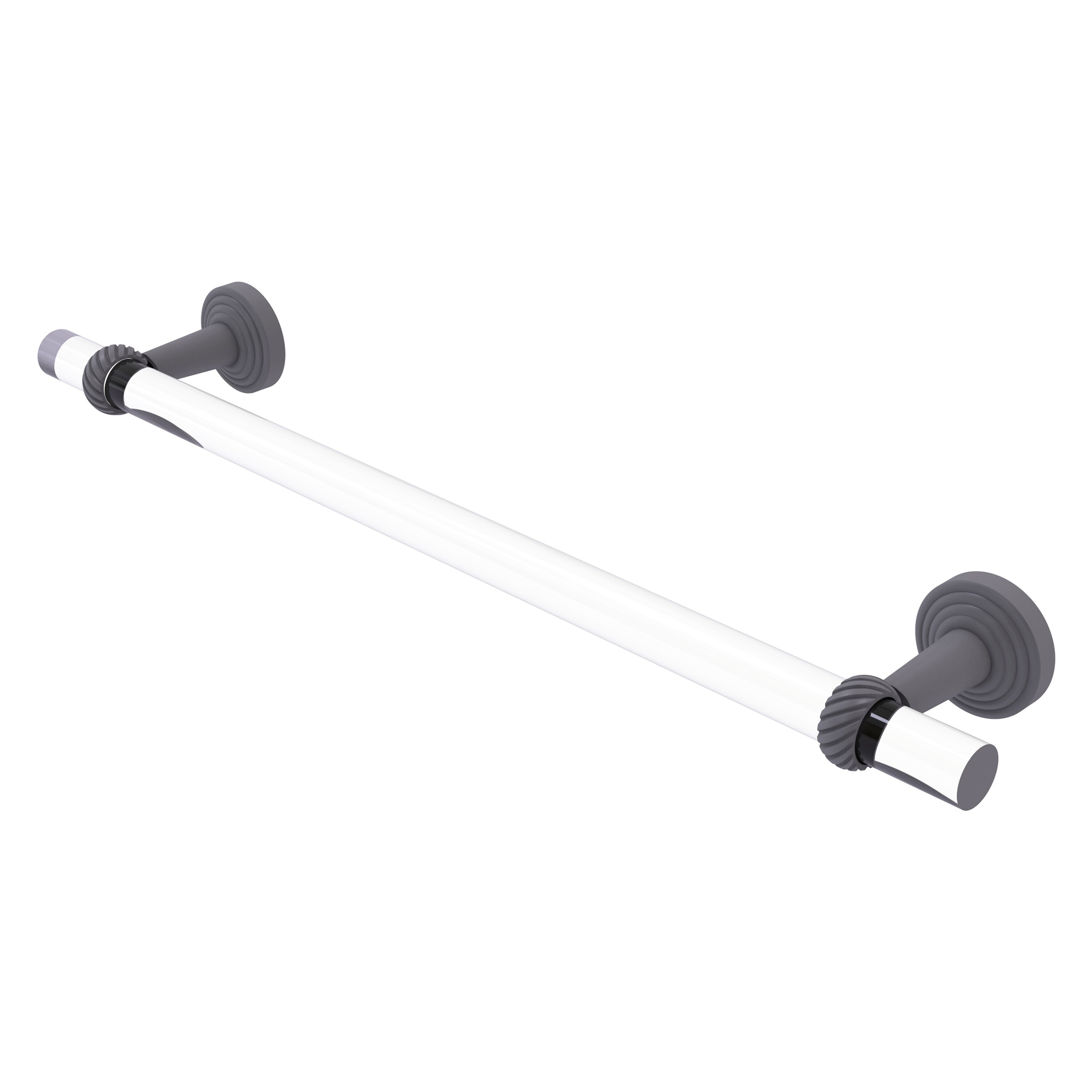 Allied Brass PB-41T-36-GYM Pacific Beach 36-in Matte Gray Wall mount Single Towel Bar