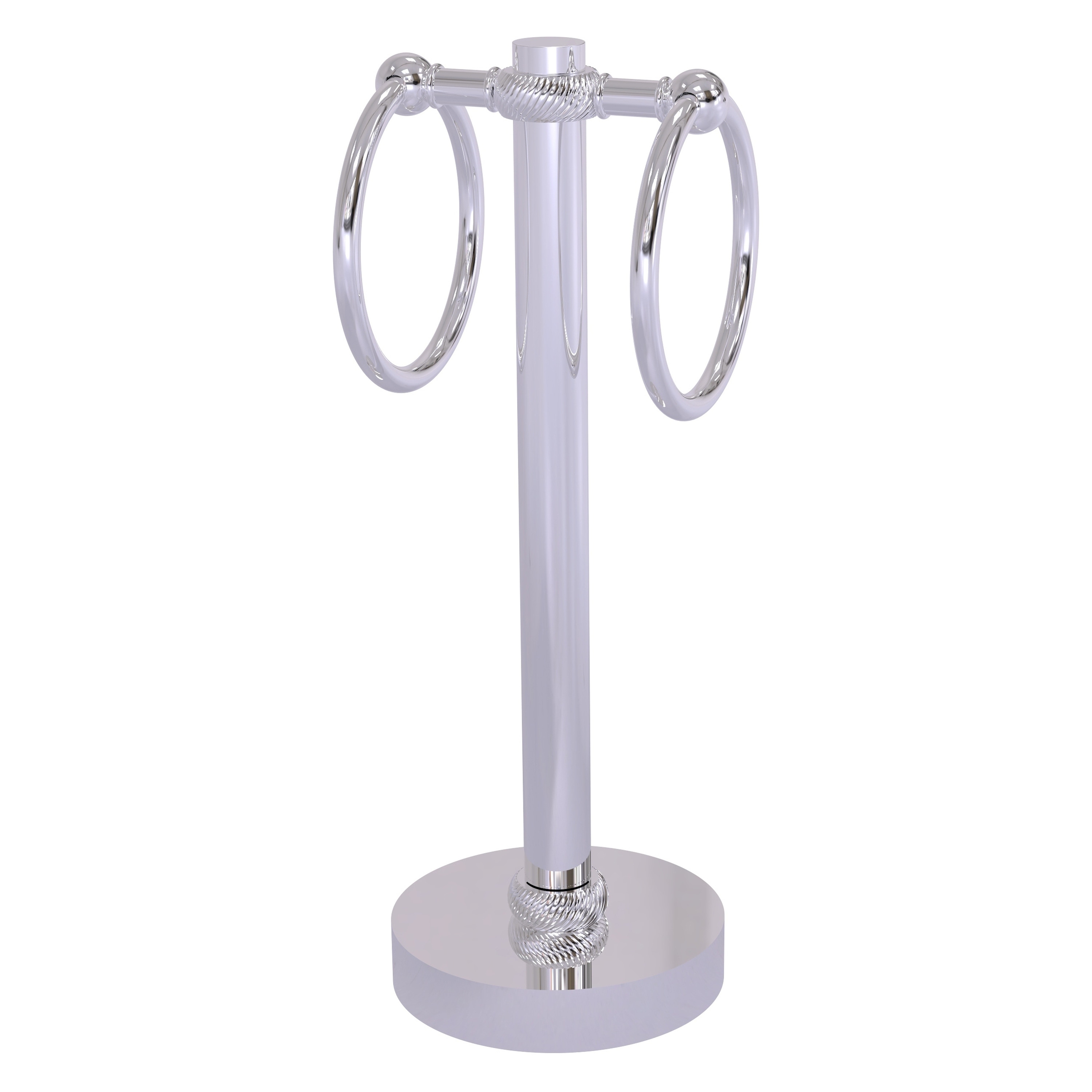 Allied Brass 953T-PC Polished Chrome Freestanding countertop Double Towel Ring