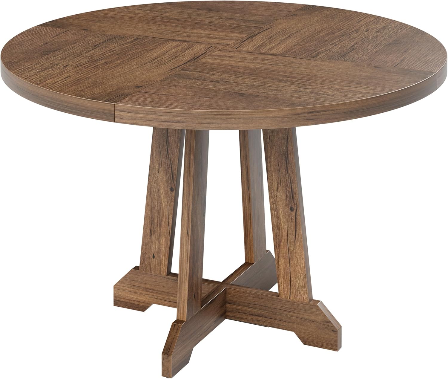 IdealHouse - Dining Table for 4 to 6 People 47 Inch Round Dining Table Wooden Kitchen Table with ...