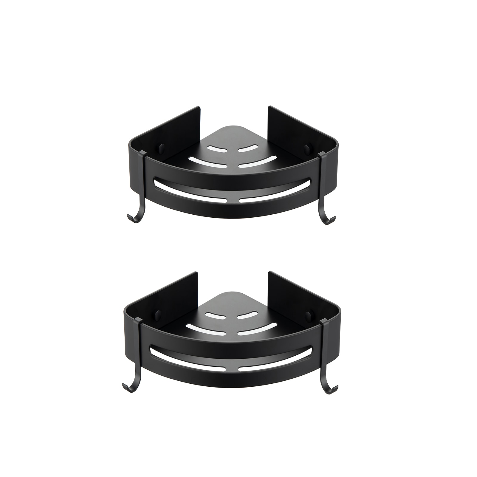 WOWOW 410102B-LW black 2 -Tier Wall mount Corner Bathroom Shelf ( 8-in x 3-in x 4-in )