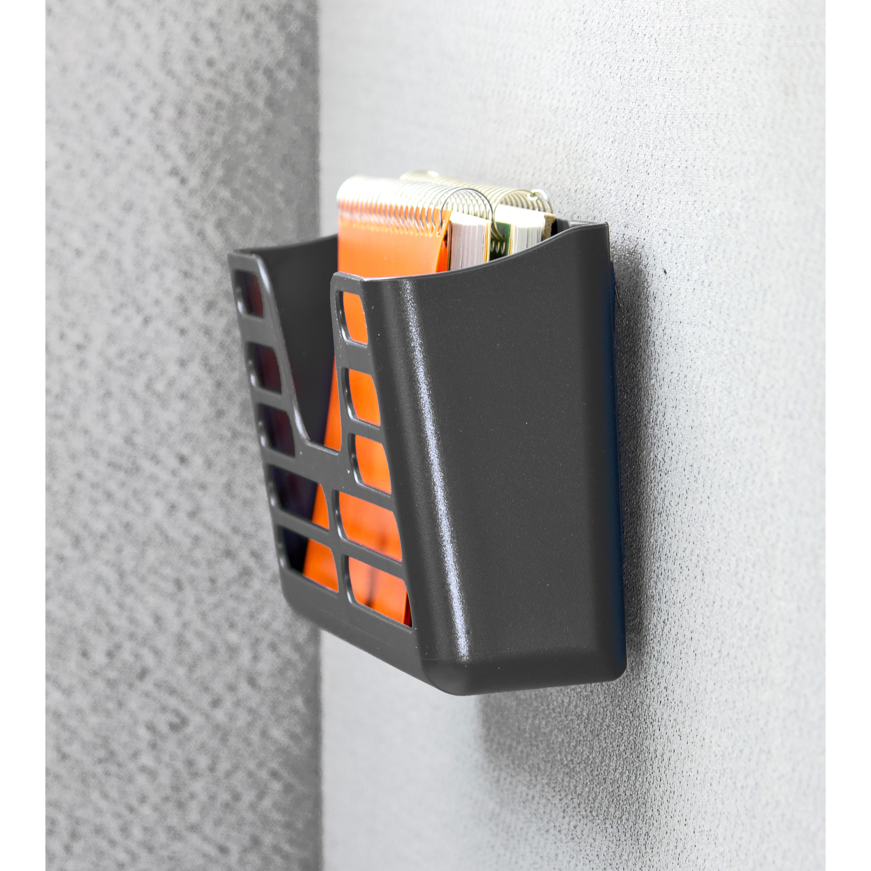 Black High-Impact Plastic Cubicle Pocket File