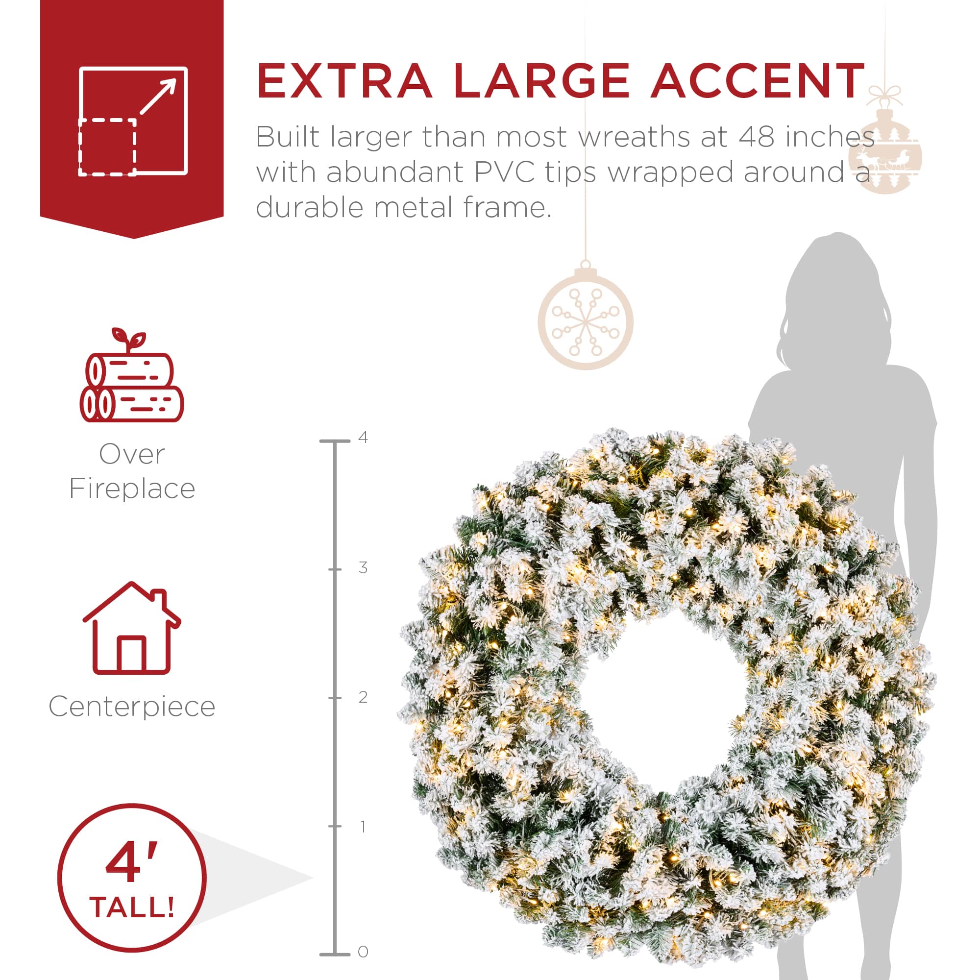 Best Choice Products SKY8228 Artificial-Christmas-Wreaths - View #3