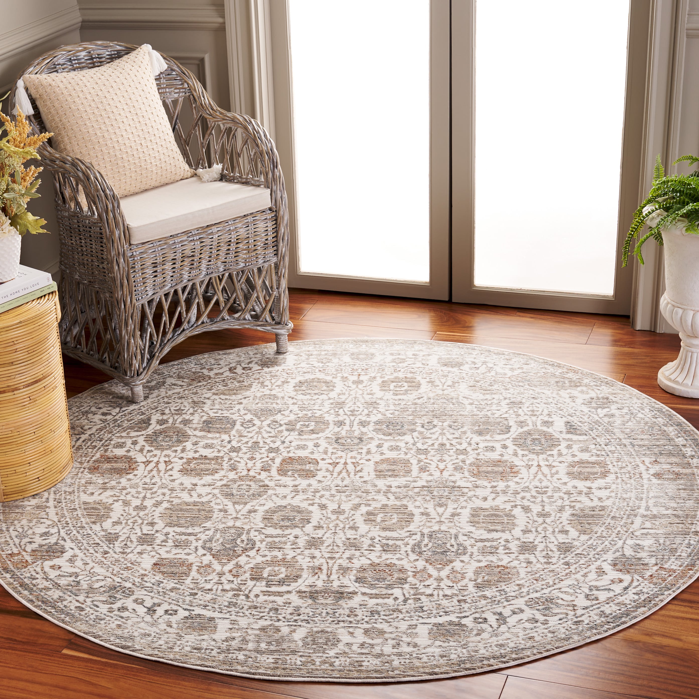 Safavieh Harlow 162F Grey/Ivory Blue Pranayama 6 x 6 Area rug in the ...