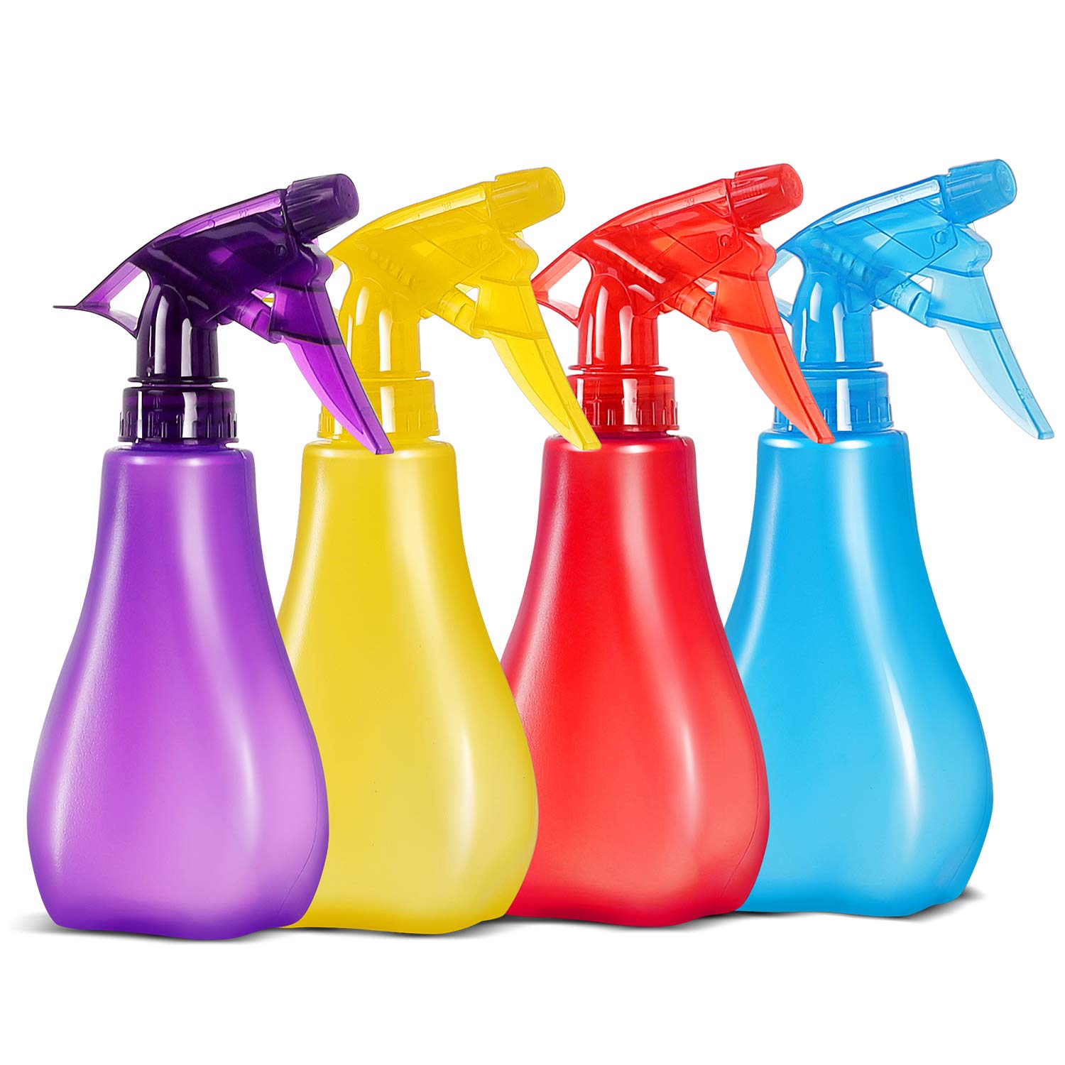 Aoibox  8 oz HDPE Plastic Spray Bottles 4 Pack Adjustable Mist and Stream Multi Color for Hair Plants and Pets