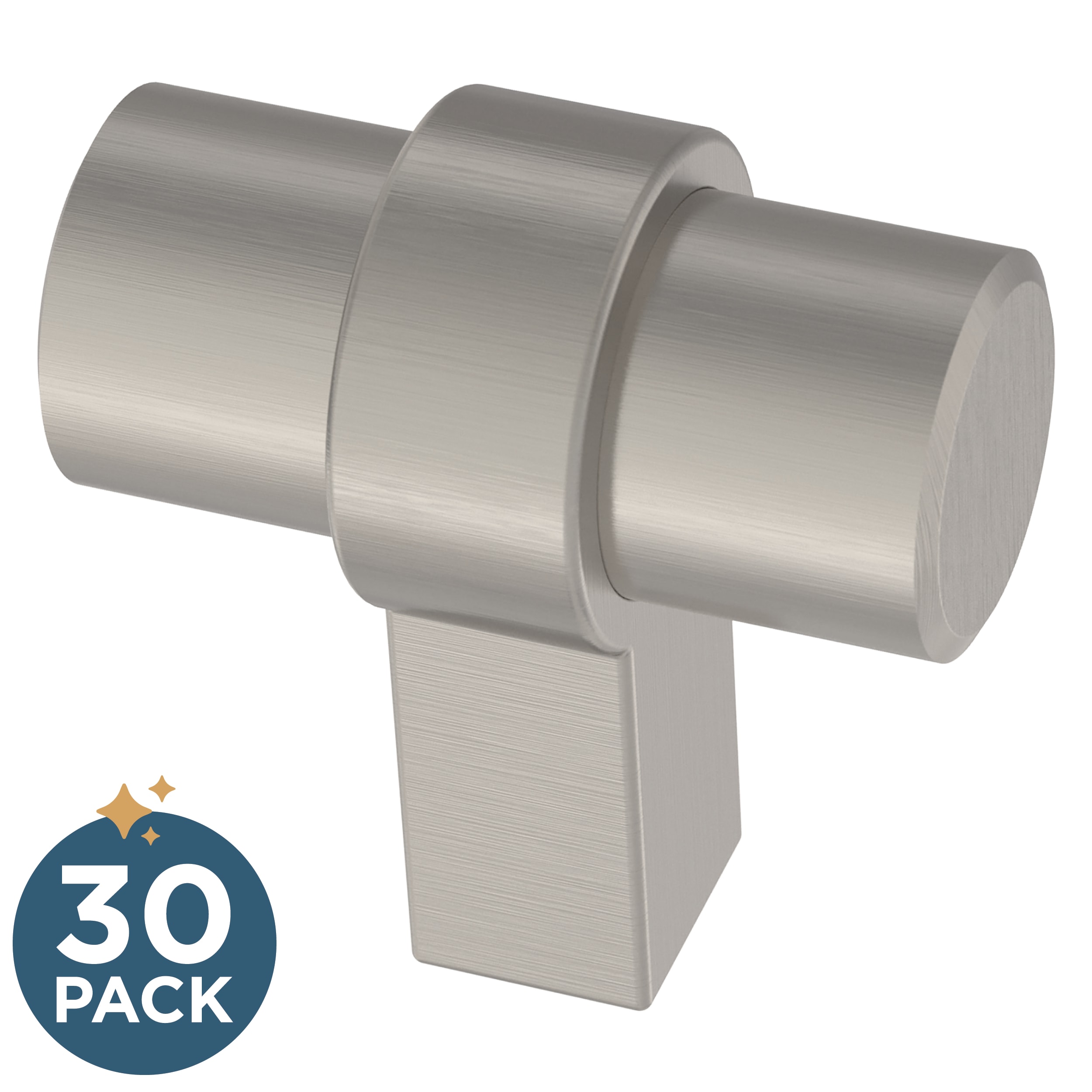 Franklin Brass P46648K-SS-B2 Simple Wrapped Bar 1-1/4-in Stainless Steel Bar Cabinet Knob 30 -Pack