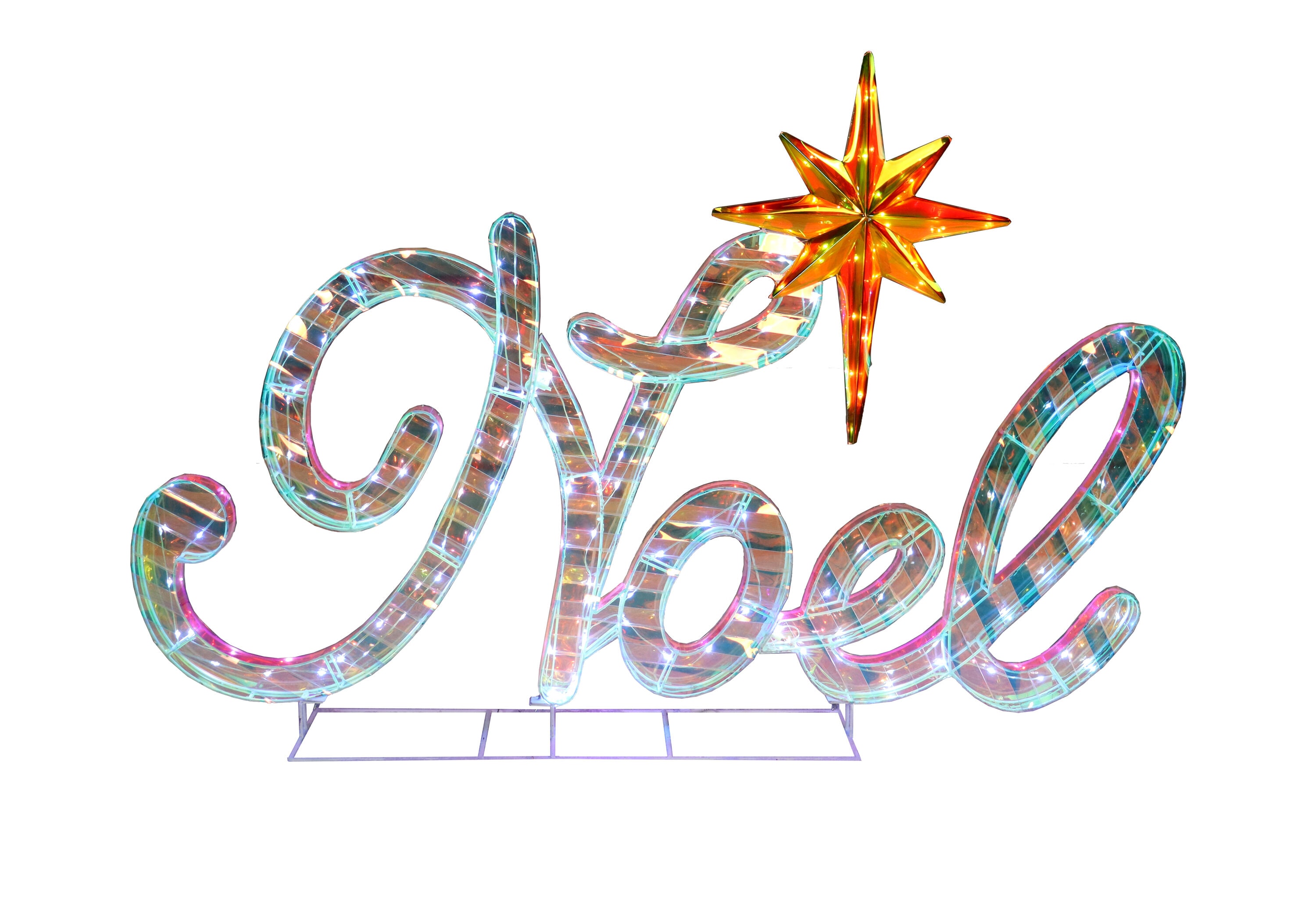 Holiday Living ES79-058 39-in Freestanding Noel Free standing decoration with White LED Lights