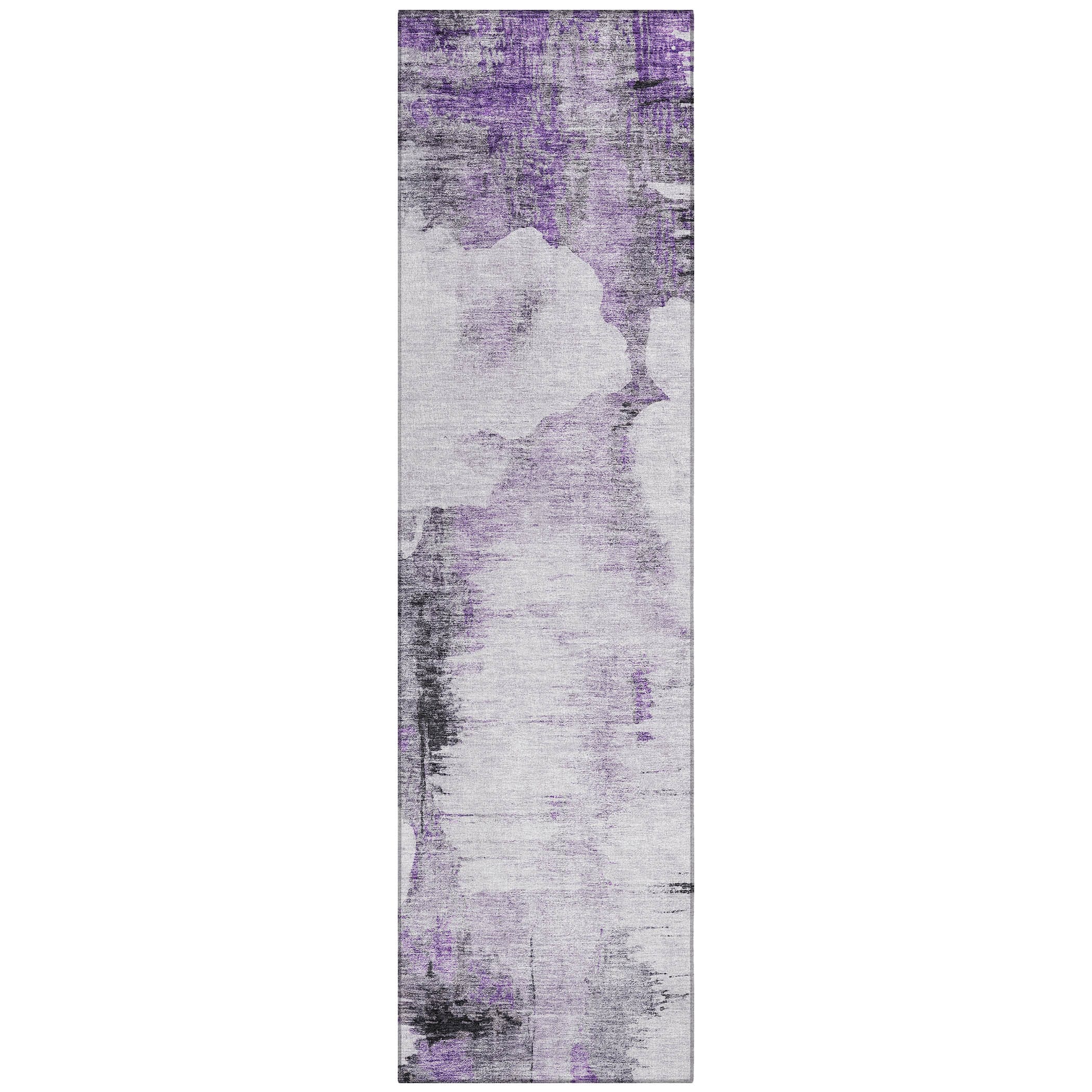 Addison Rugs ACN710PP2X8 Chantille ACN710PP 2 x 7 (ft) Polyester Purple Rectangular Indoor/Outdoor Geometric Machine washable Area rug