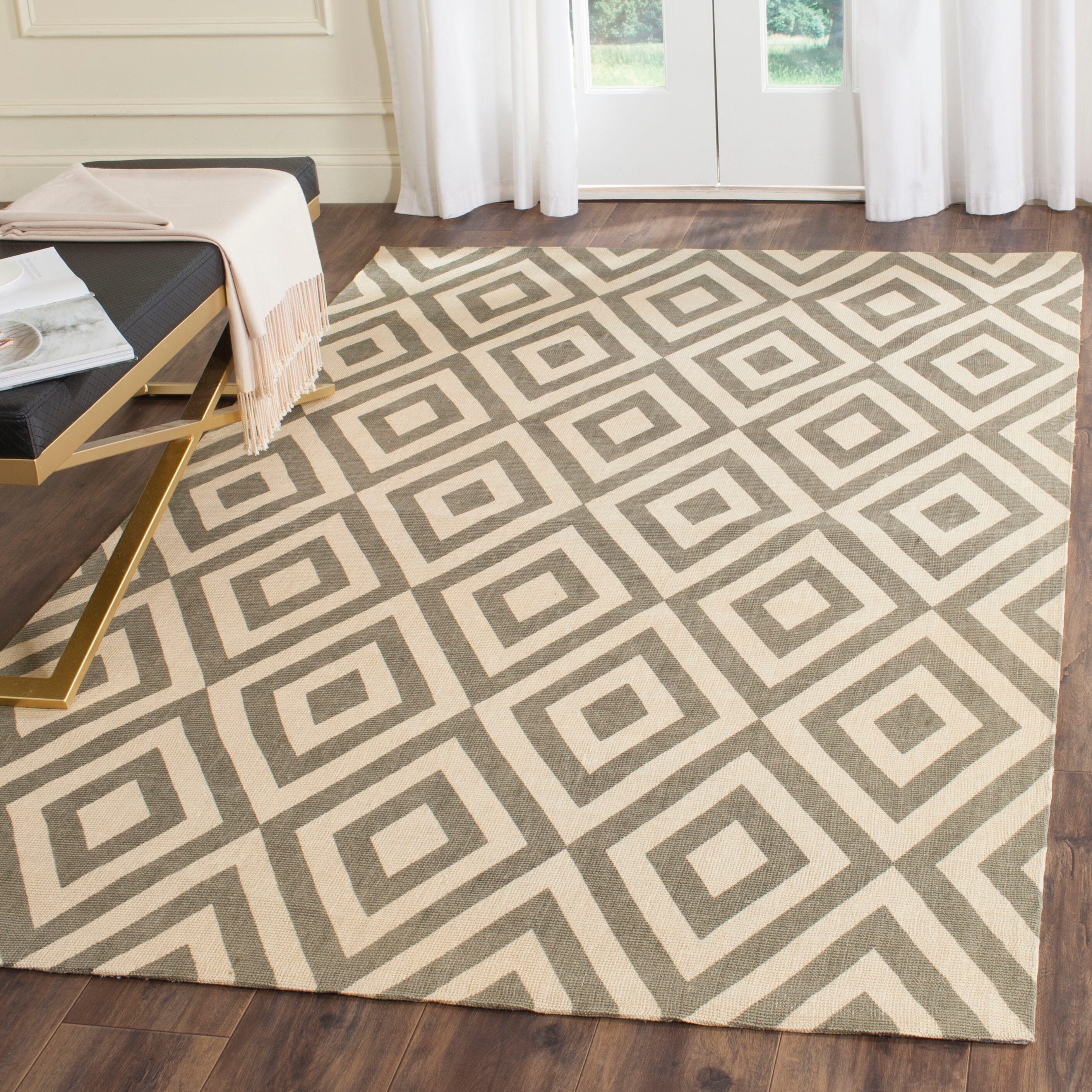 Cedar Brook 238 Ivory/Gray Contemporary 5ft x 8ft Medium Rectangle Rug