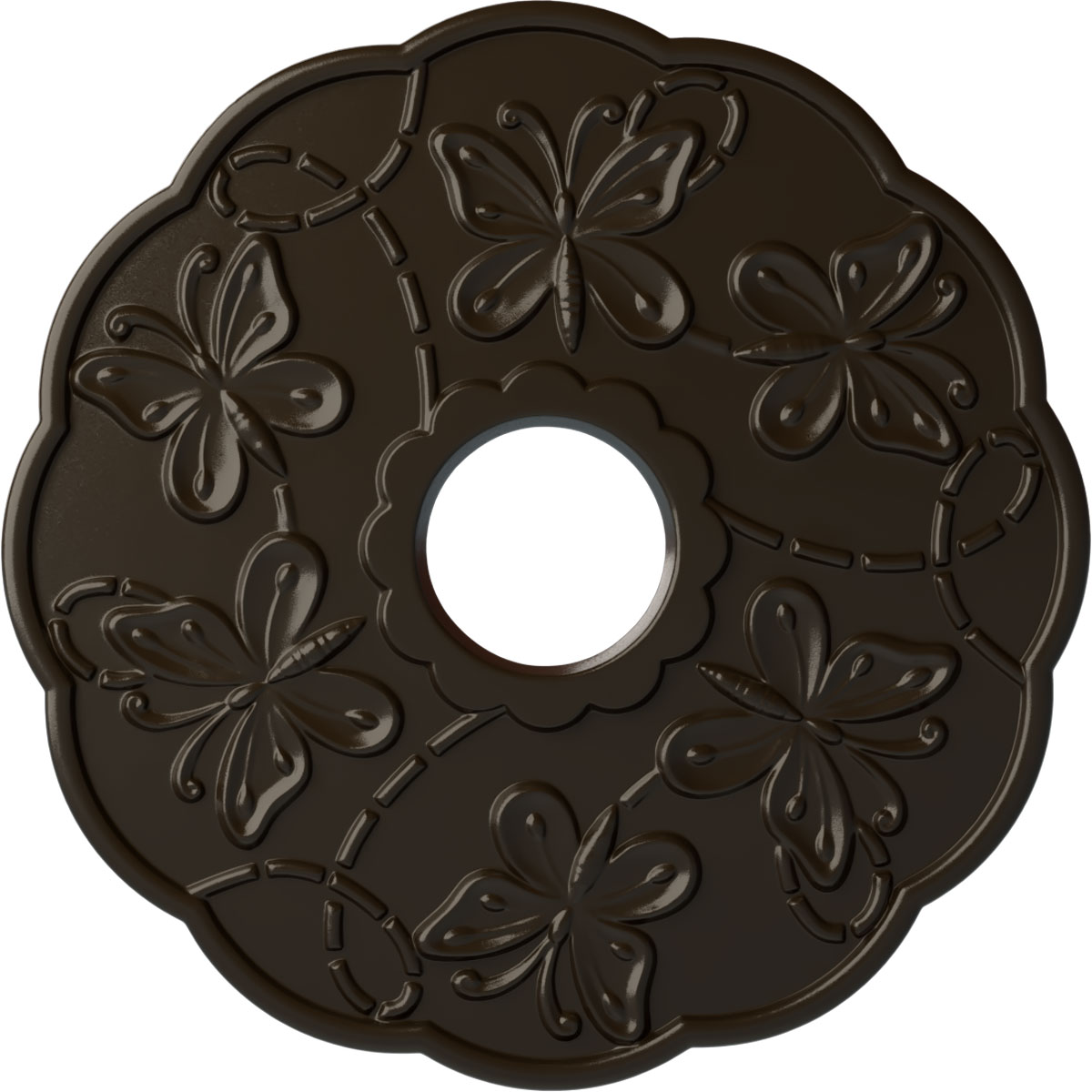Ekena Millwork CM17TSSHF Terrones Butterfly 17.875-in W x 17.875-in L Painted Stone Hearth Polyurethane Whole Ceiling Medallion